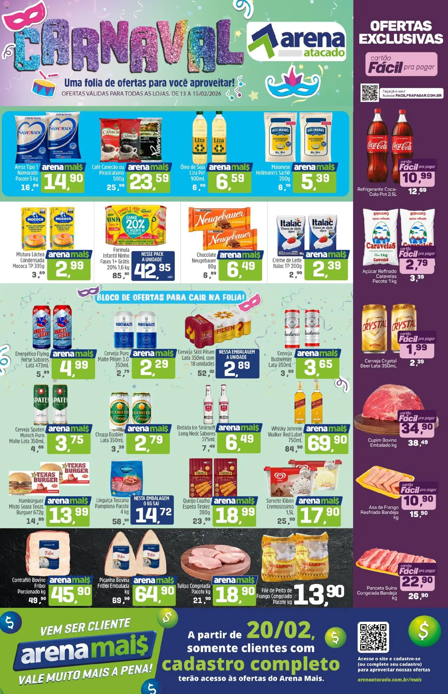 Arena Atacado Folheto - válido de 13.02.2026 | Página: 1 | Produtos: Café, Sorvete, Bebida, Açúcar