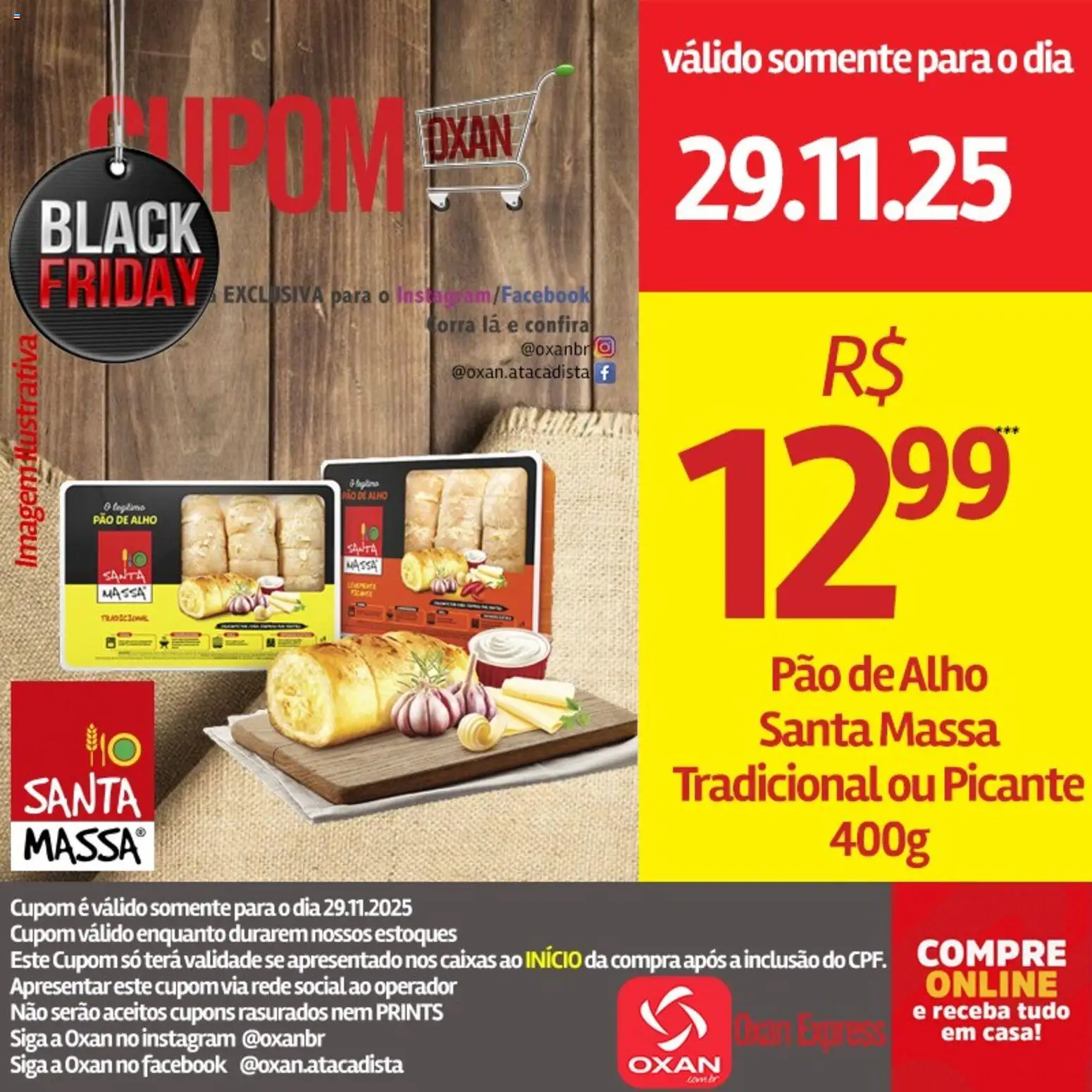 Oxan Atacadista Folheto - válido de 29.11.2025 | Página: 11 | Produtos: Alho, Pao de alho, Pão, Massa