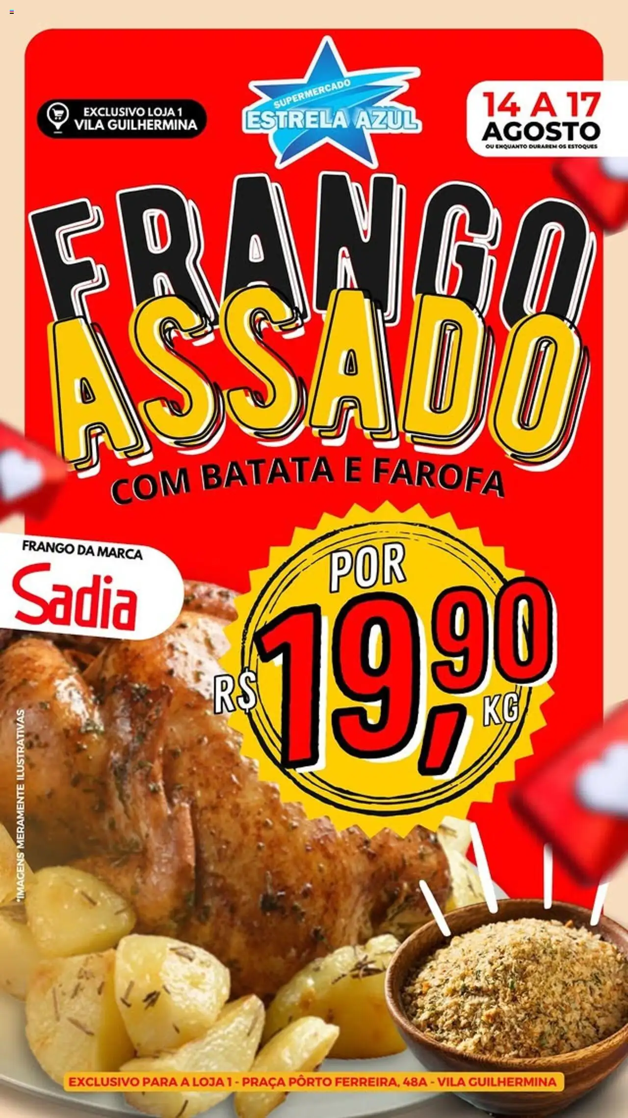 Estrela Azul Folheto - válido de 14.08.2025 | Página: 1 | Produtos: Batata, Frango, Farofa