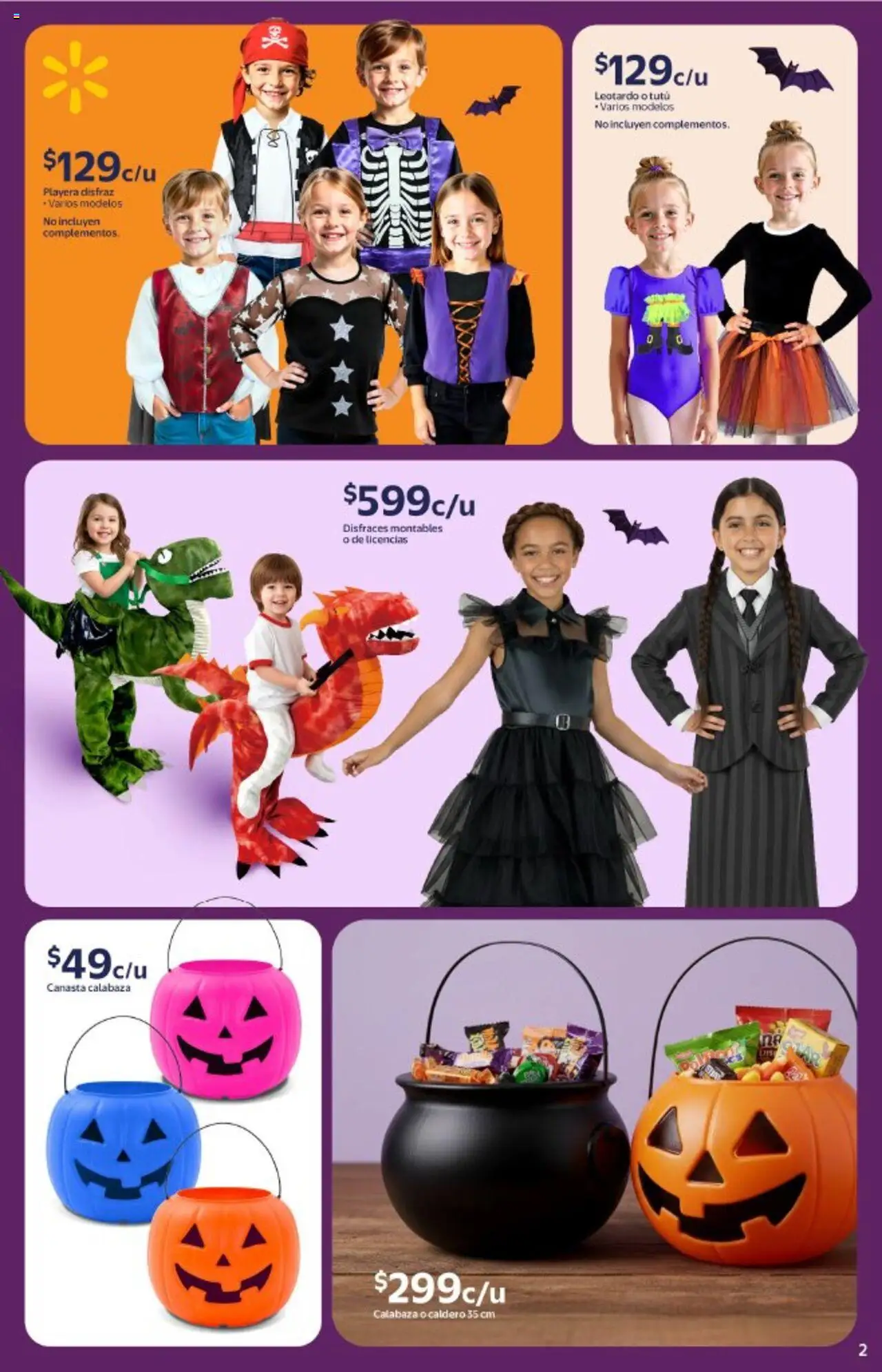 Nuevas ofertas de Walmart válidas en toda la República Mexicana desde el 14.10.2025. ¡Encuentra las mejores ofertas en Walmart - Folleto Halloween! | Página: 2 | Productos: Playera, Canasta