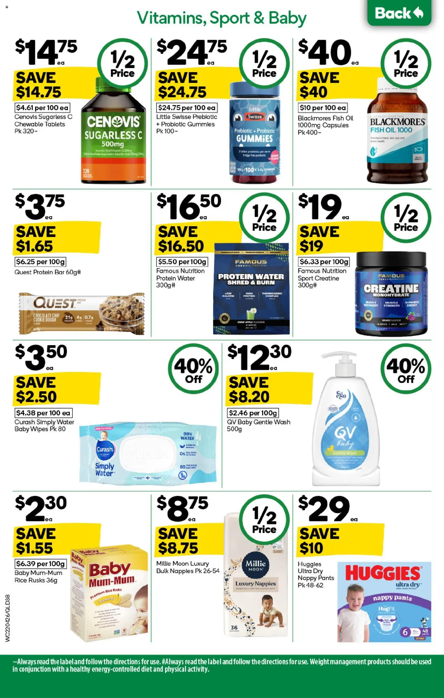 Woolworths catalogue - valid from 22.04.2026 | Page: 38 | Products: Fish, Nappies, Pants, Fish oil