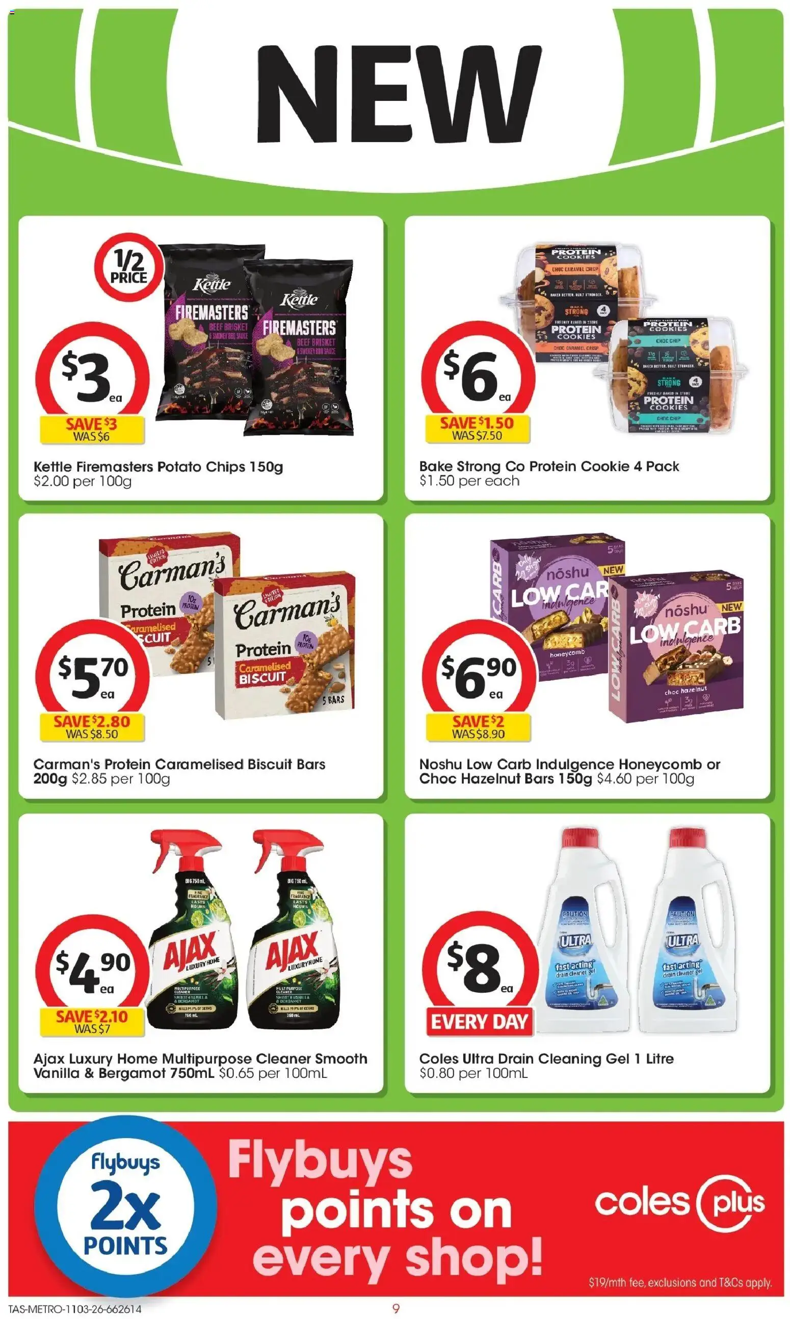 Coles catalogue - valid from 11.03.2026 | Page: 9 | Products: Cleaner, Chips, Sauce, Kettle