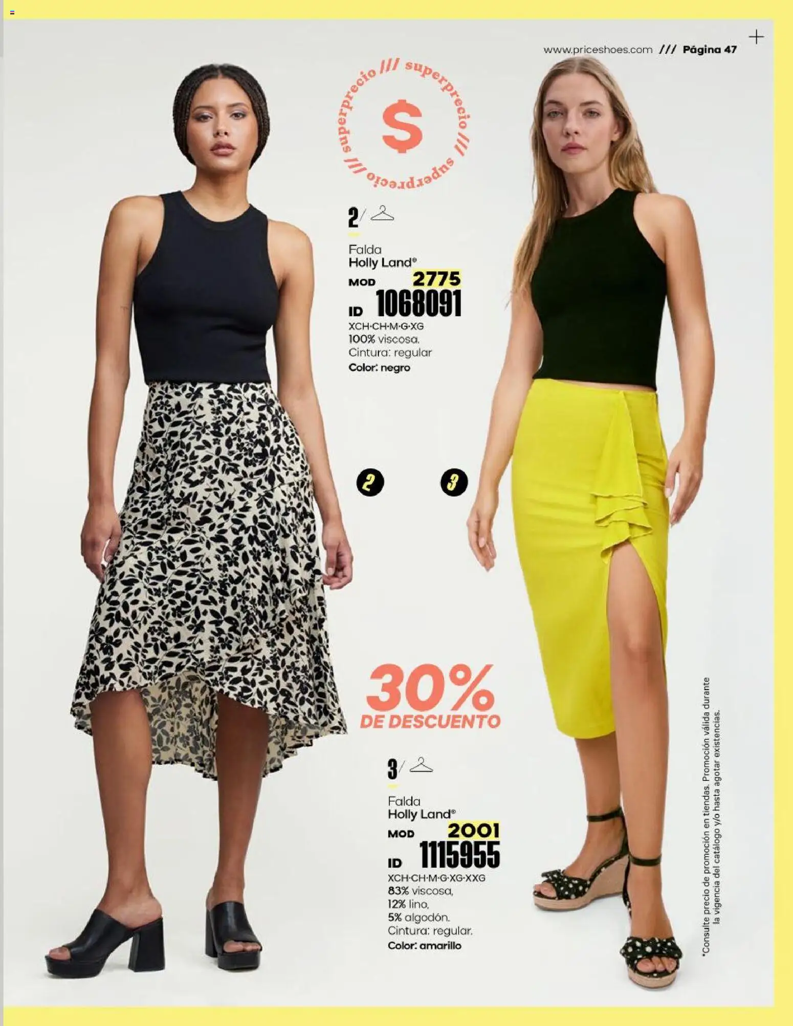 Nuevas ofertas de Price Shoes válidas en toda la República Mexicana desde el 23.01.2026. ¡Encuentra las mejores ofertas en Price Shoes catálogo Oportunidades! | Página: 47 | Productos: Falda