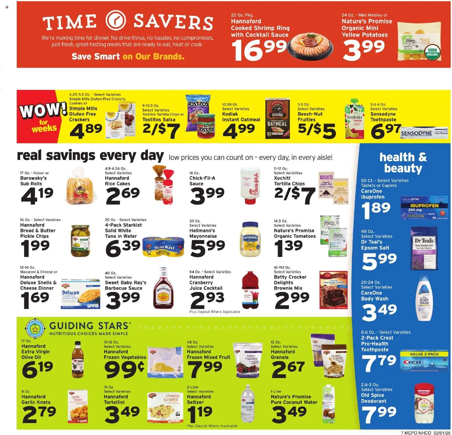 Hannaford Weekly Ad - valid from 01.02.2026 | Page: 10 | Products: Rice, Cookies, Body Wash, Epsom Salt