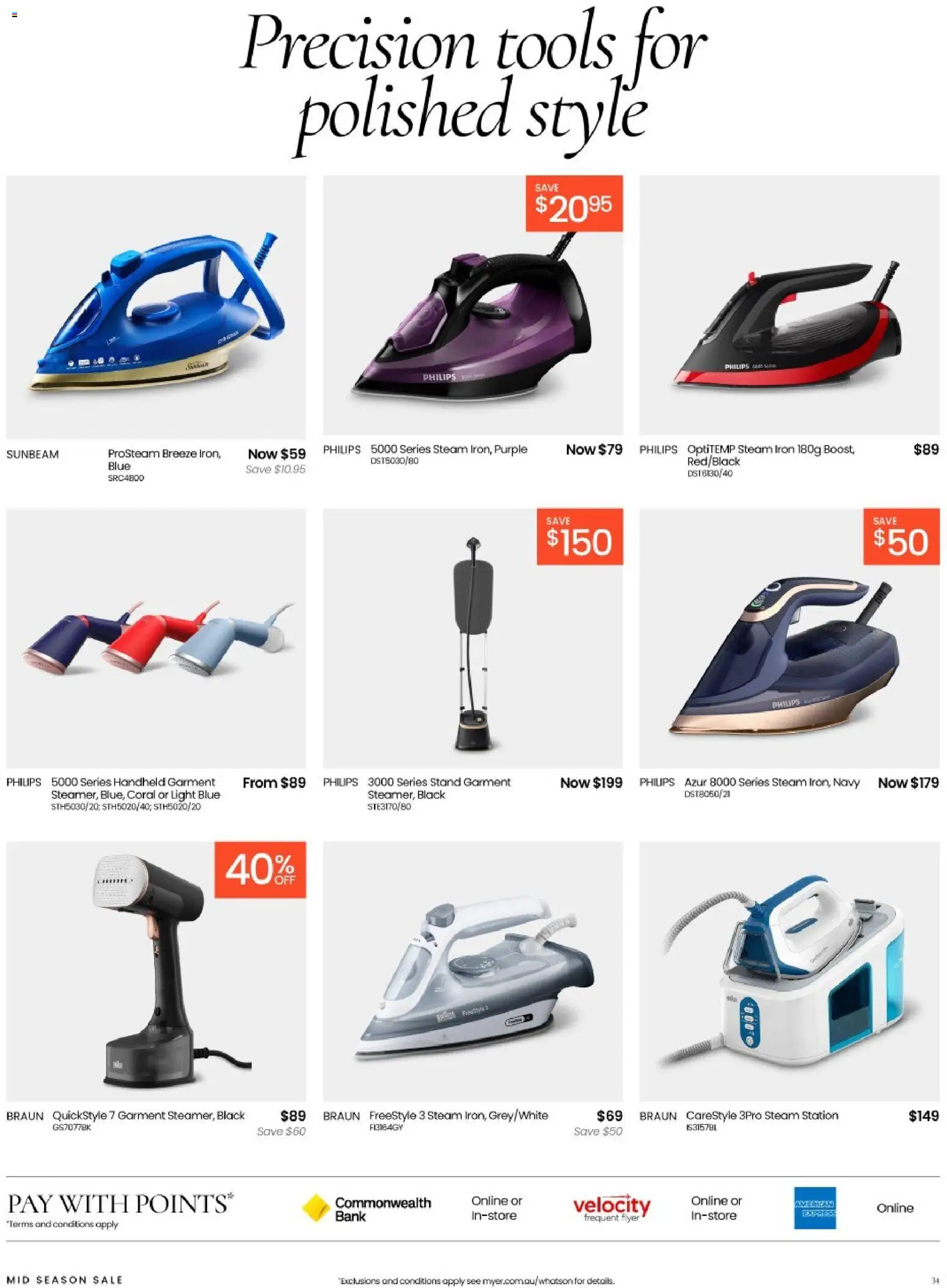 Myer catalogue - valid from 04.03.2026 | Page: 34 | Products: Light, Tools, Iron