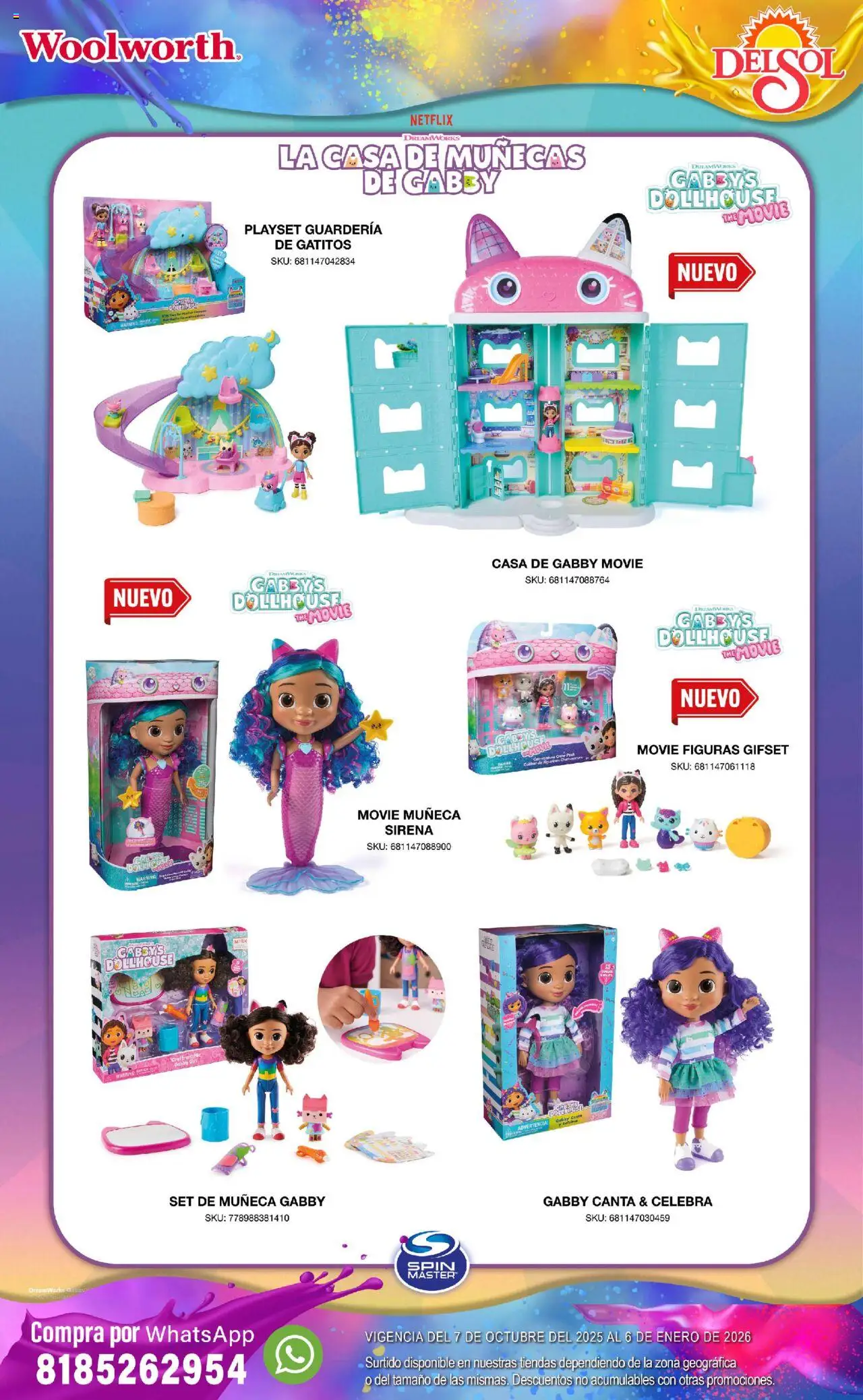 Nuevas ofertas de Del Sol y Woolworth válidas en toda la República Mexicana desde el 07.10.2025. ¡Encuentra las mejores ofertas en Del Sol y Woolworth - Catálogo Castillo Del Juguete! | Página: 79