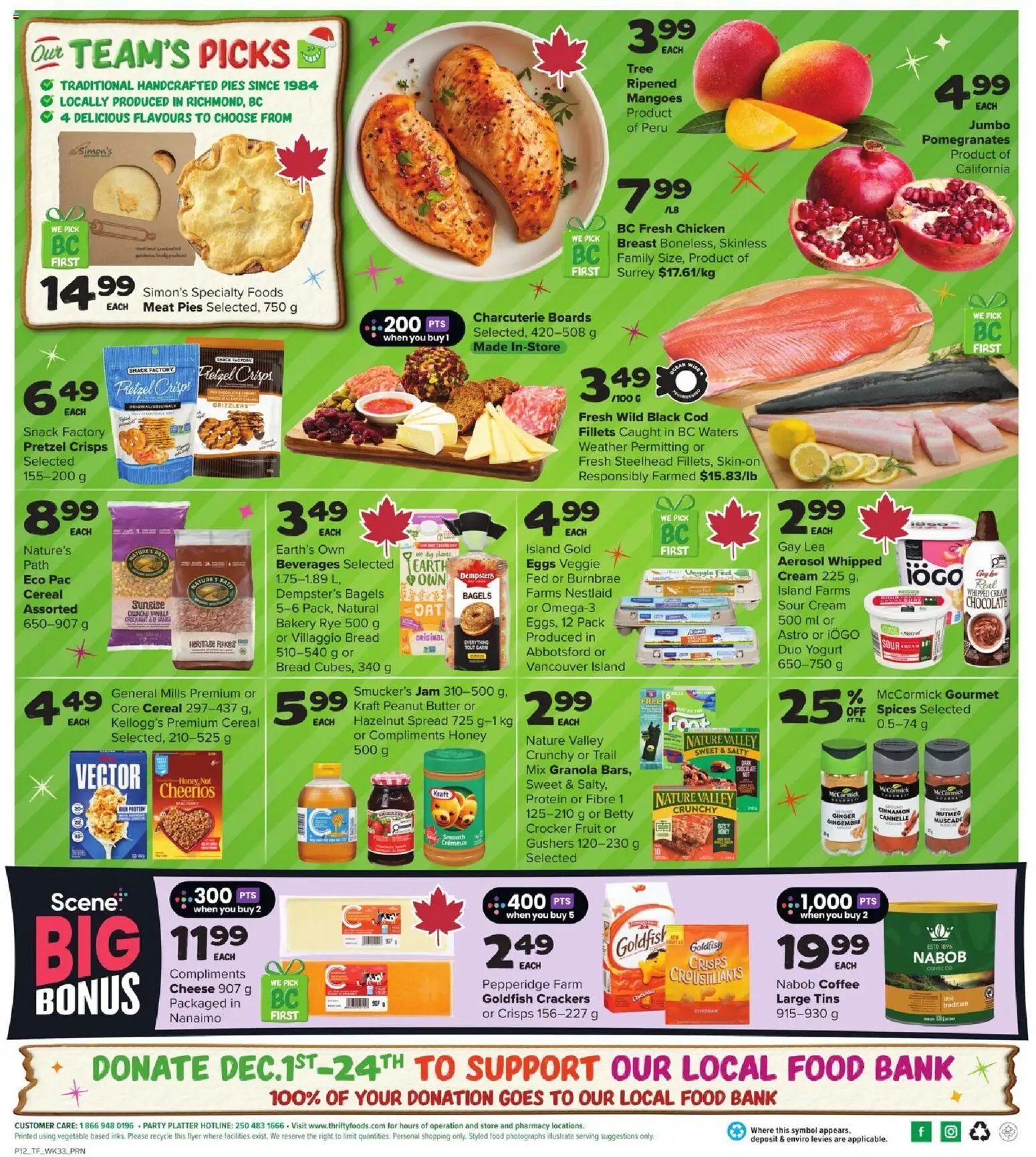 Thrifty Foods flyer valid from 11.12.2025 | Page: 2 | Products: Sour cream, Flakes, Cheese, Chocolate