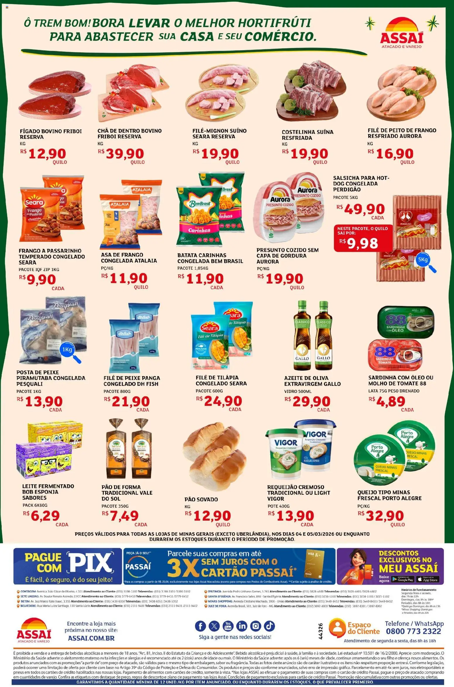 Assaí Atacadista Folheto - válido de 04.03.2026 | Página: 2 | Produtos: Molho de tomate, Leite, Óleo, Bebida