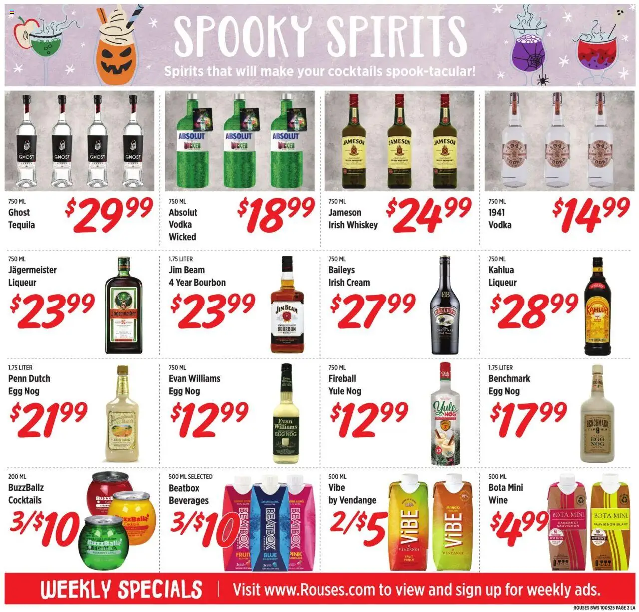 Rouses Alcohol Specials - valid from 01.10.2025 | Page: 2 | Products: Wine, Bourbon, Vodka, Mango