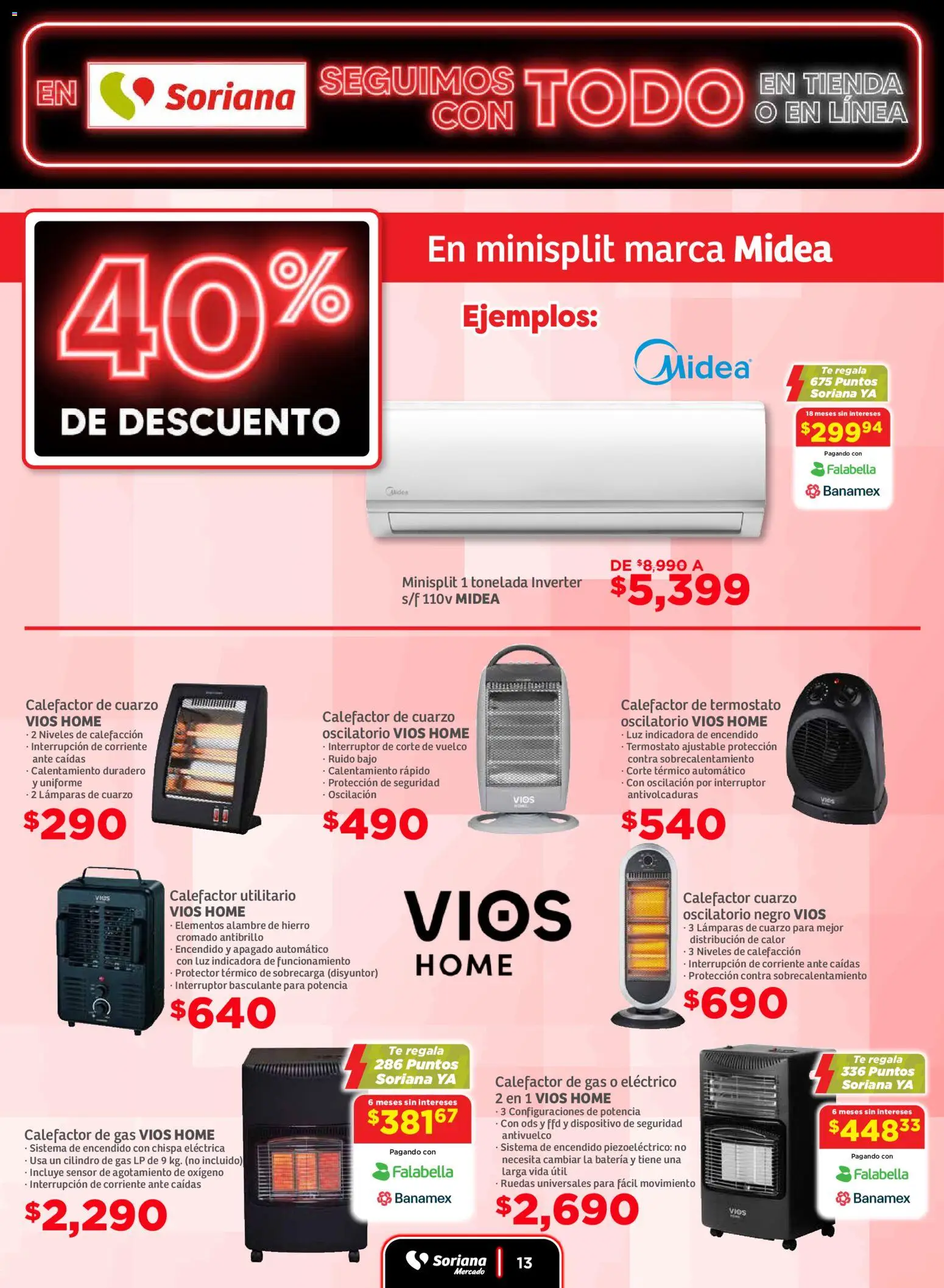 Nuevas ofertas de Soriana válidas en toda la República Mexicana desde el 19.11.2025. ¡Encuentra las mejores ofertas en Soriana - Seguimos con todo Mercado Nacional! | Página: 13 | Productos: Disyuntor, Té, Batería, Calefactor