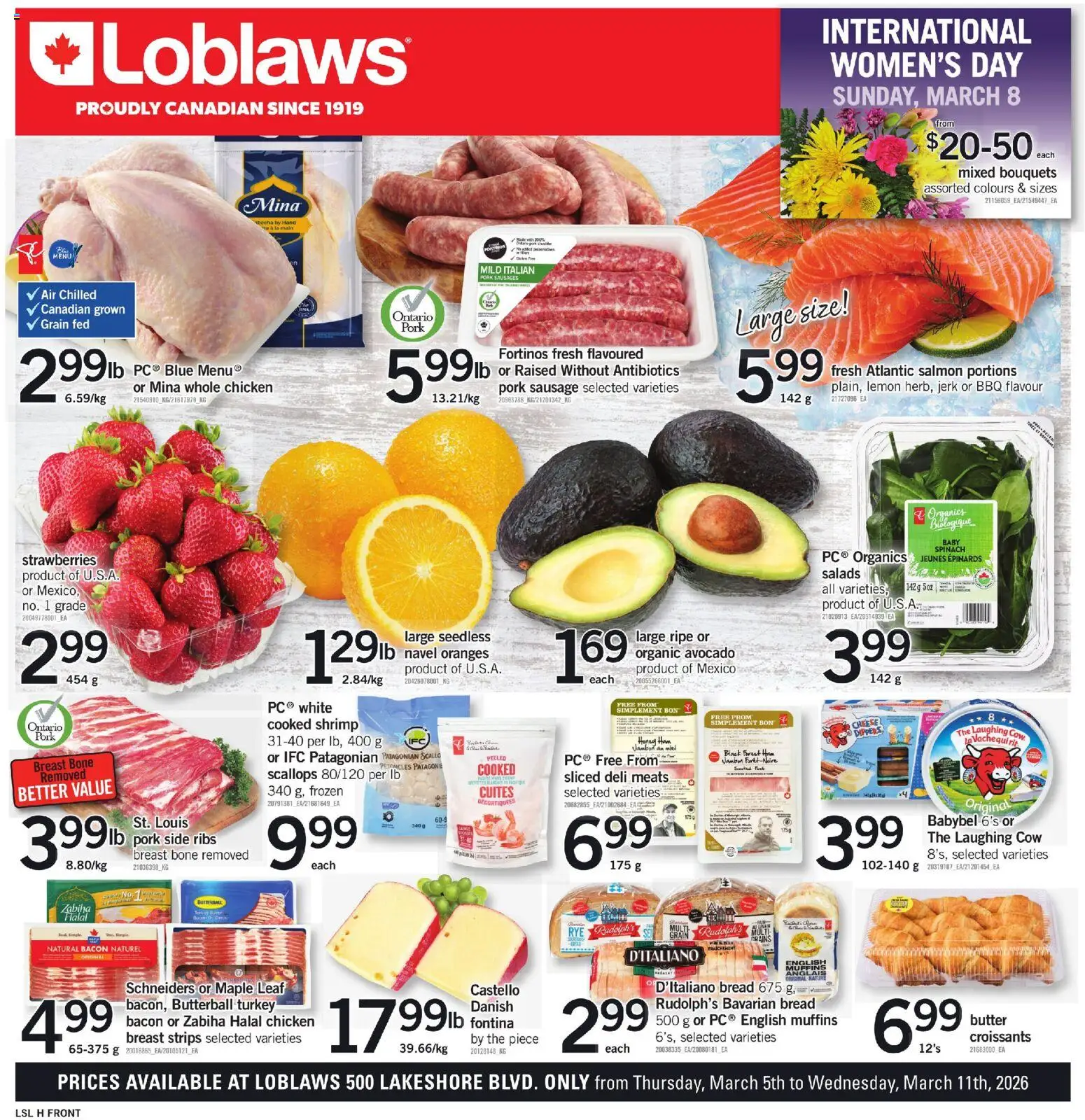 Loblaws flyer valid from 05.03.2026 | Page: 1 | Products: Cheese, Ham, Chicken, Pork
