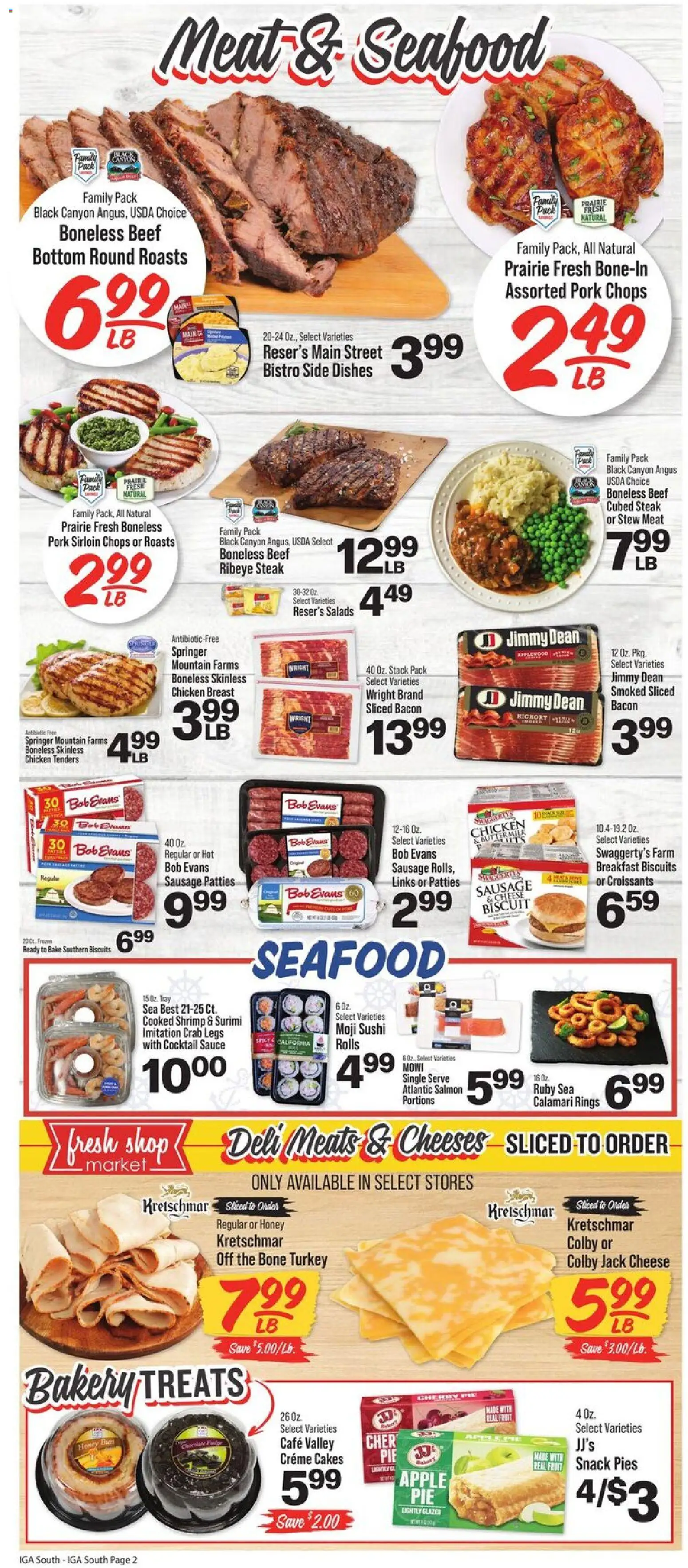 IGA Weekly Ad - valid from 08.04.2026 | Page: 3 | Products: Bakery, Beef, Seafood, Croissants