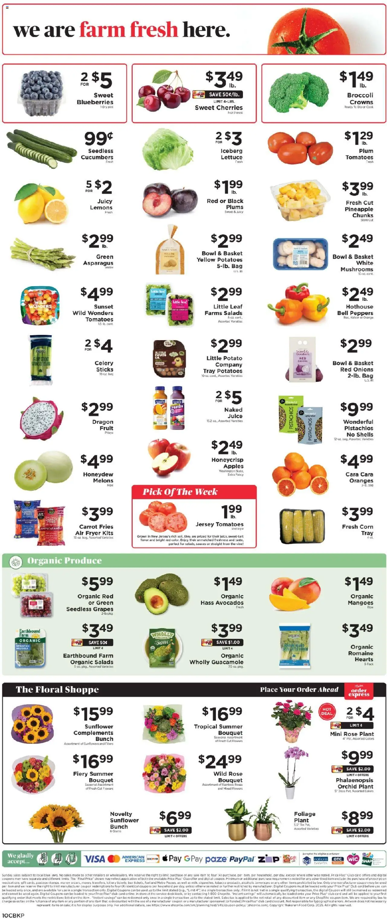 ShopRite Weekly Ad - valid from 31.07.2025 | Page: 11 | Products: Cherries, Lettuce, Cucumbers, Bag