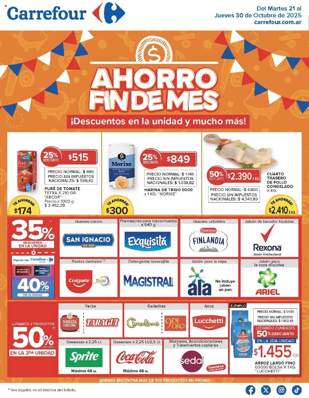 Carrefour ofertas - Catamarca │ válido desde el 21.10.2025 | Página: 2 | Productos: Pollo, Harina, Pure de Tomate, Crema
