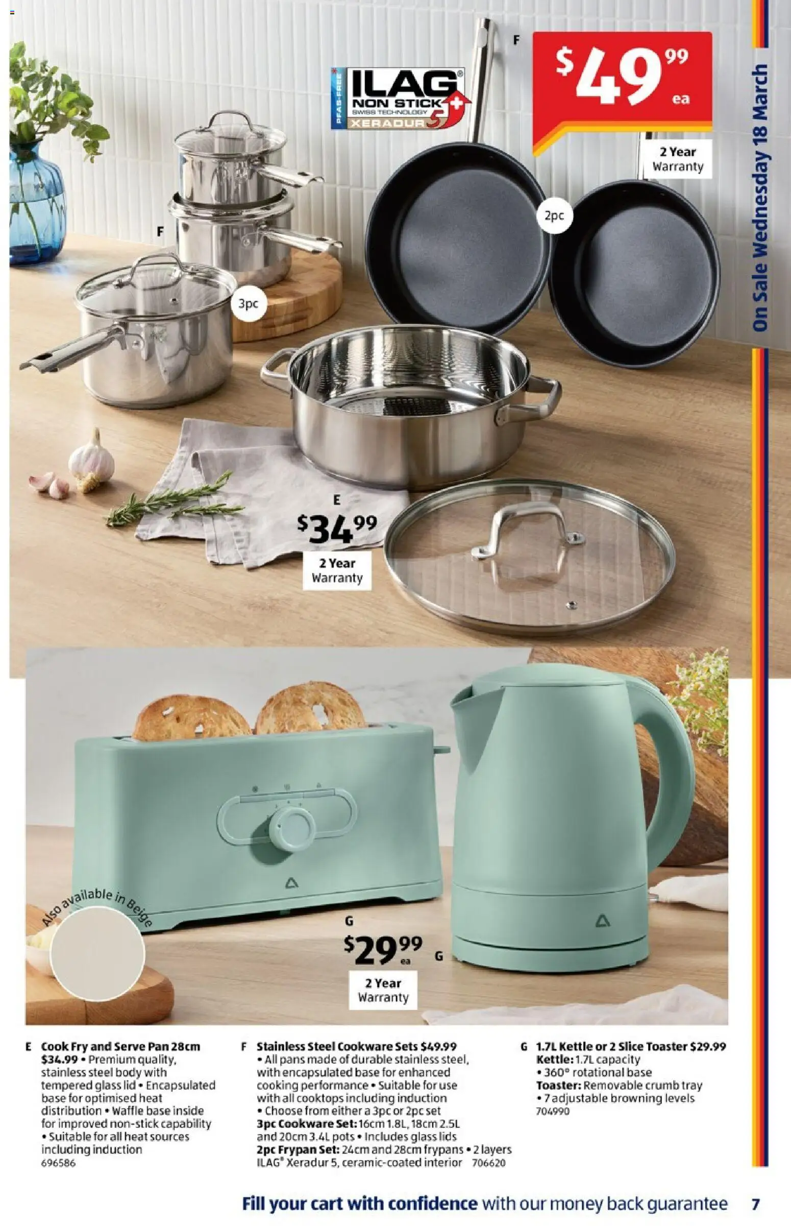 Aldi catalogue - valid from 18.03.2026 | Page: 7 | Products: Cart, Cookware, Kettle, Toaster