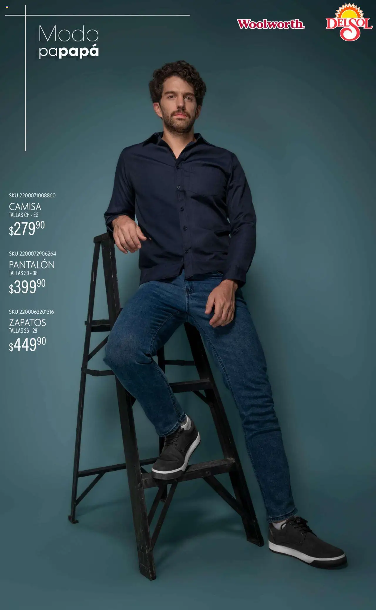 Nuevas ofertas de Del Sol y Woolworth válidas en toda la República Mexicana desde el 21.05.2025. ¡Encuentra las mejores ofertas en Del Sol y Woolworth - Catálogo Moda Papapá ! | Página: 9 | Productos: Camisa, Zapatos