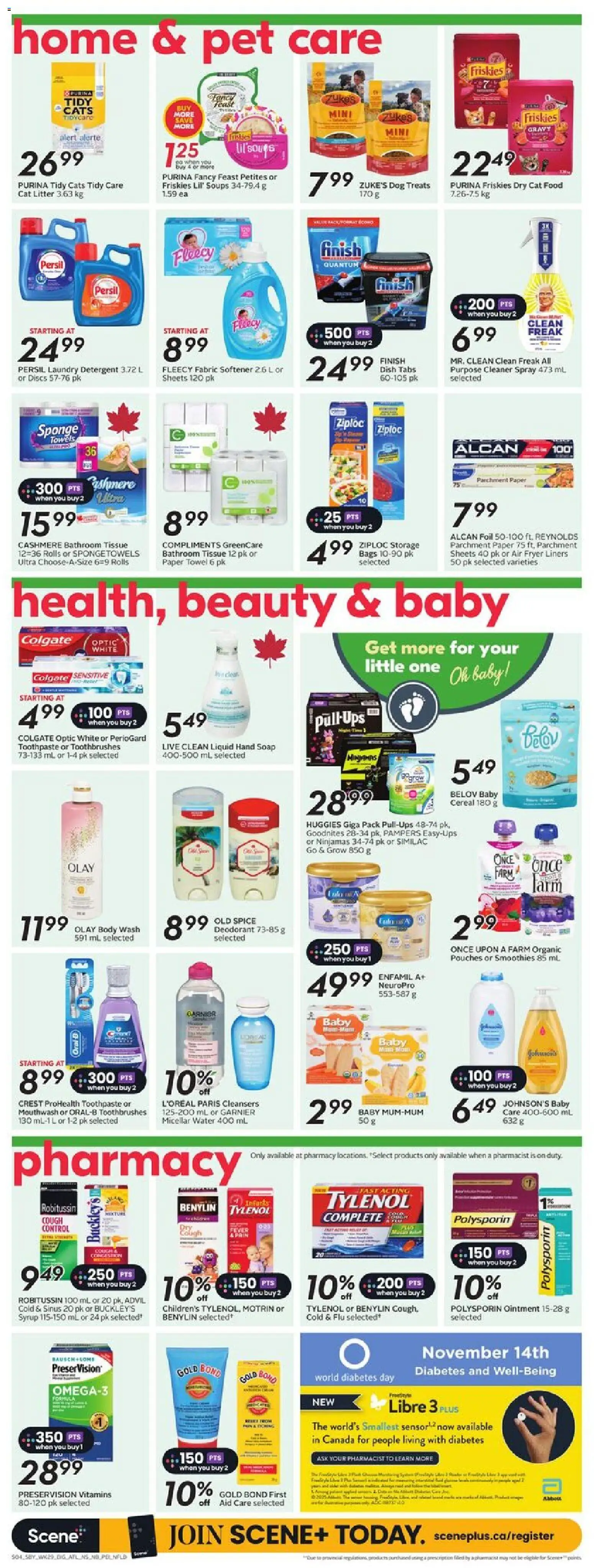 Sobeys flyer valid from 13.11.2025 | Page: 12 | Products: Deodorant, Toothpaste, Mouthwash, Detergent
