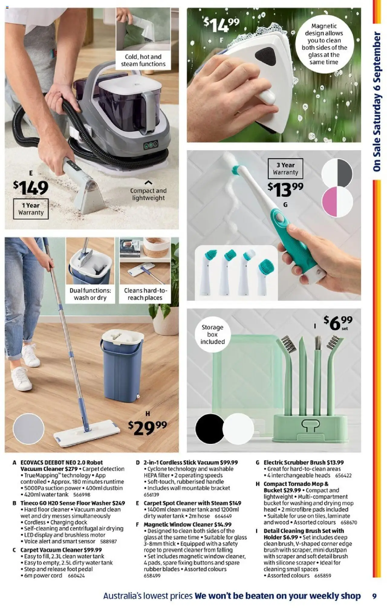 Aldi catalogue - valid from 03.09.2025 | Page: 9 | Products: Bucket, Carpet, Dustpan, Washer