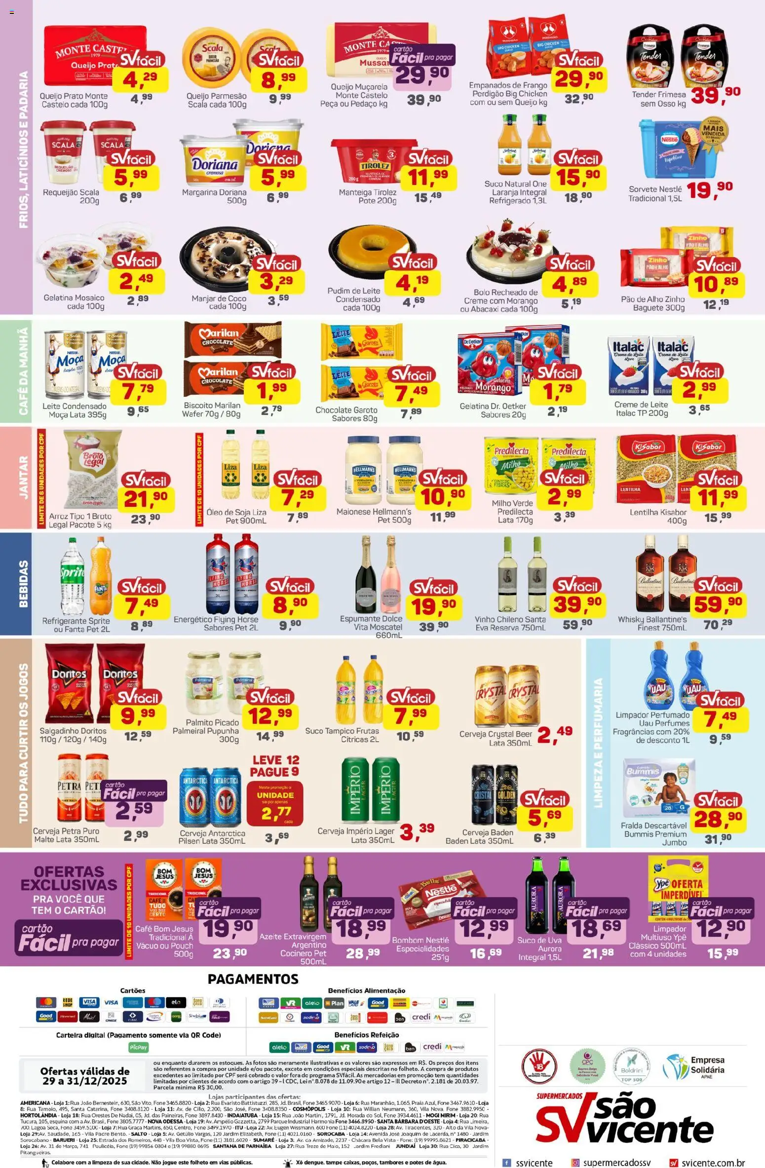 Supermercados São Vicente Folheto - válido de 29.12.2025 | Página: 2 | Produtos: Bolo, Azeite, Bombom, Margarina