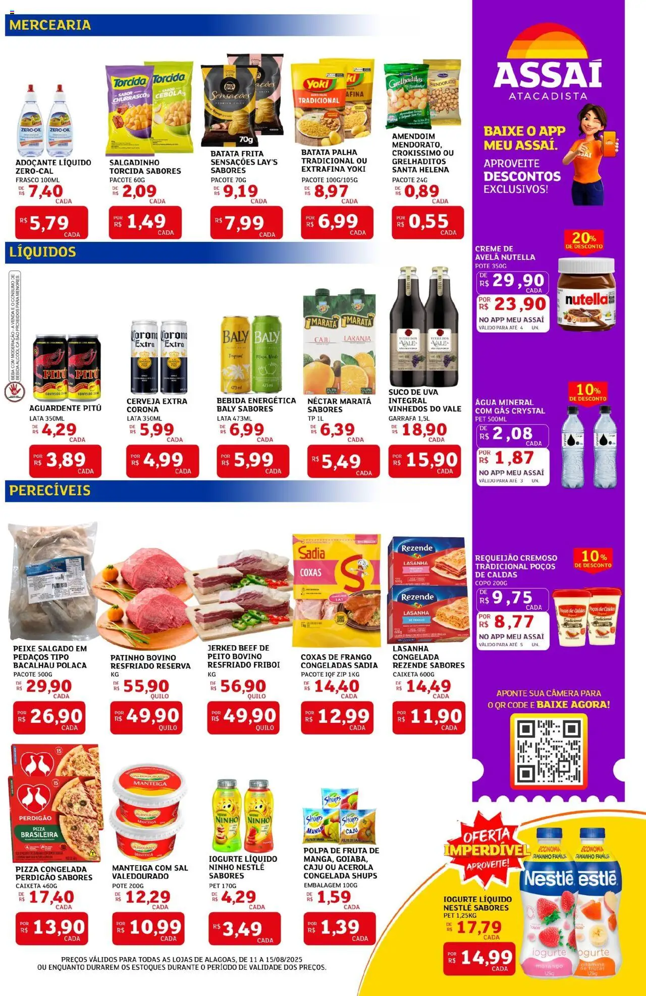 Assaí Atacadista Folheto - válido de 11.08.2025 | Página: 3 | Produtos: Adoçante, Pizza, Batata, Acerola