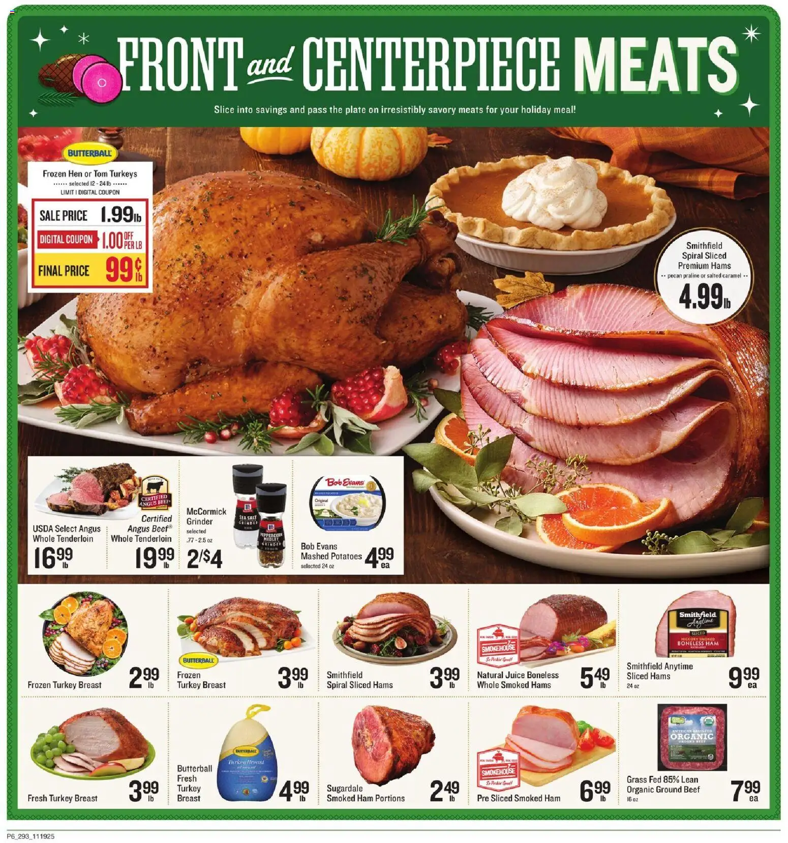 Lowes Foods Weekly Ad - SC - valid from 19.11.2025 | Page: 6 | Products: Ham, Juice, Potatoes, Grinder