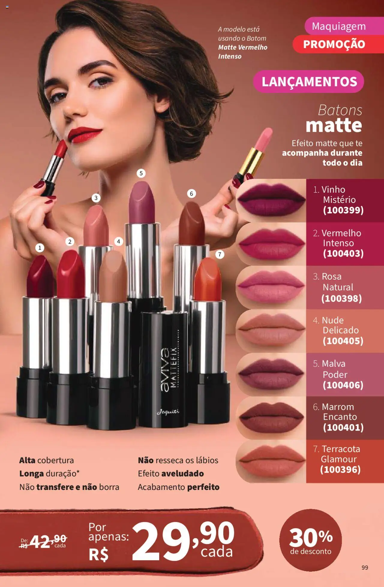 Jequiti Folheto - válido de 19.09.2025 | Página: 99 | Produtos: Maquiagem, Batom, Vinho