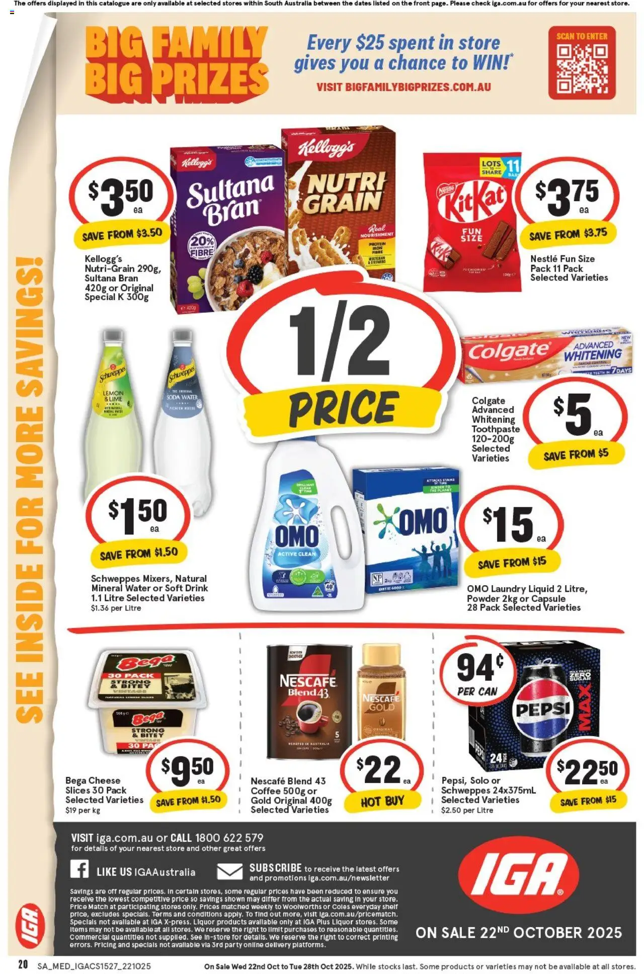 IGA catalogue - valid from 22.10.2025 | Page: 16 | Products: Cheese, Pepsi, Lime, Nescafe