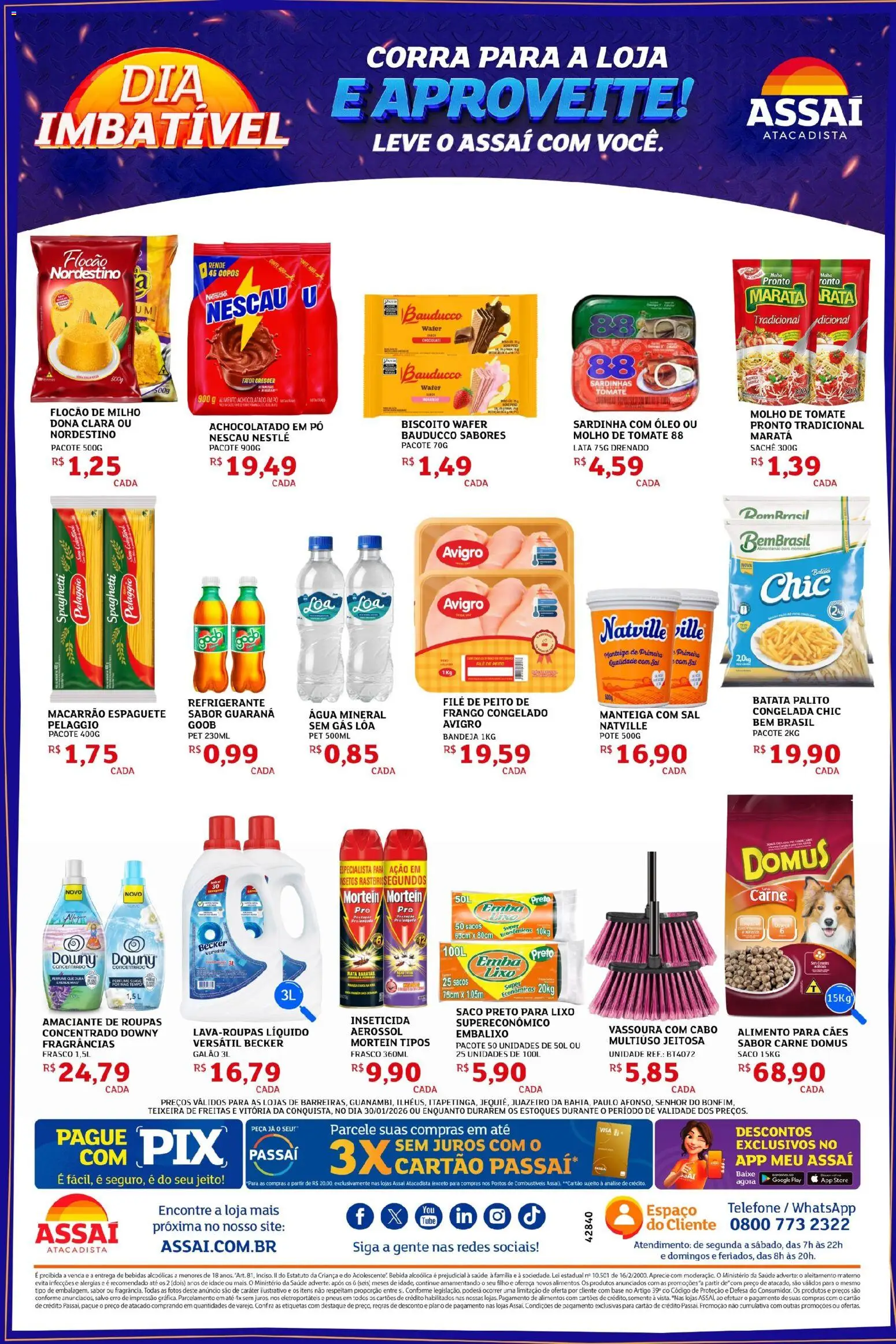 Assaí Atacadista Folheto - válido de 30.01.2026 | Página: 2 | Produtos: Achocolatado, Bebida, Frango, Vassoura
