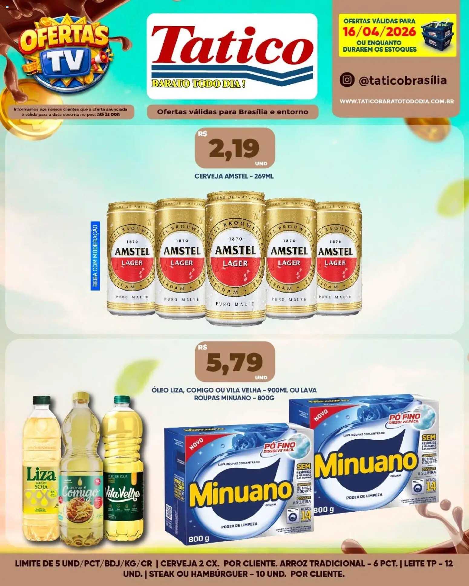 Tatico Folheto - válido de 16.04.2026 | Página: 8 | Produtos: Óleo, Arroz, Hambúrguer, Soja