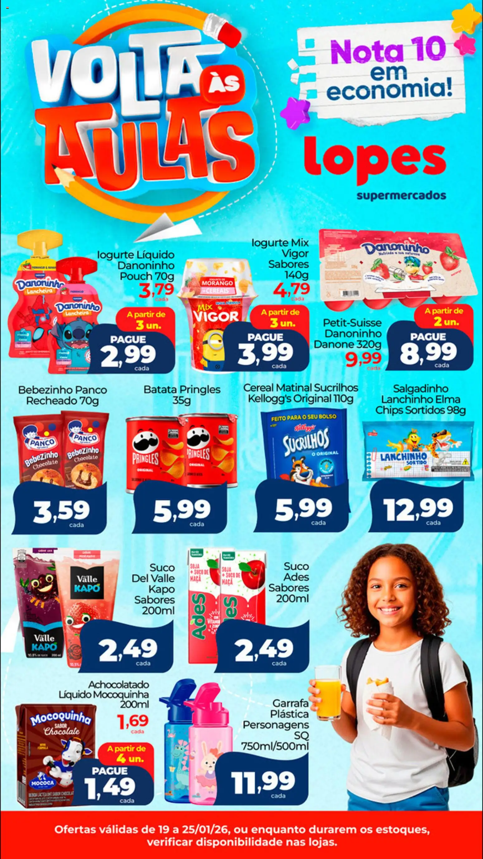 Lopes Supermercados Folheto - válido de 19.01.2026 | Página: 1 | Produtos: Elma Chips, Chocolate, Suco, Sucrilhos