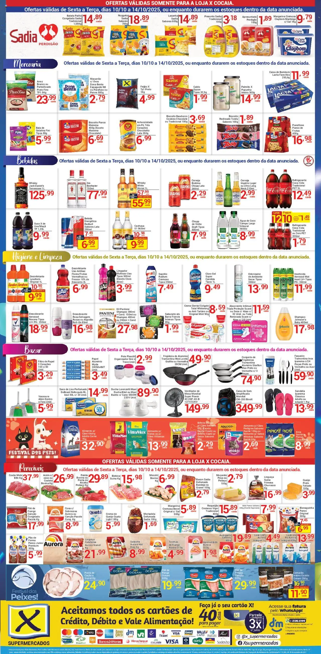 X Supermercados Folheto - válido de 10.10.2025 | Página: 2 | Produtos: Cloro, Presunto, Sal, Frango