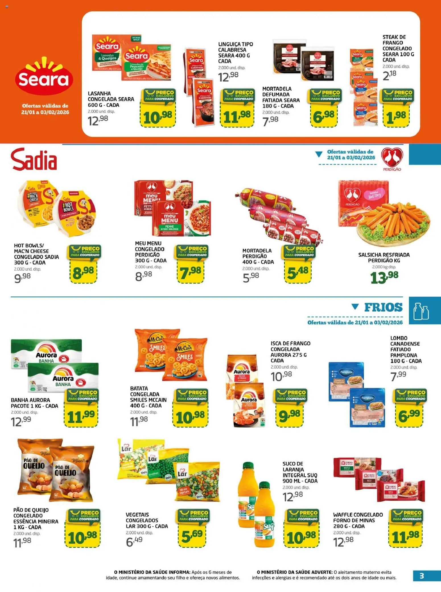 Cooper Folheto - válido de 21.01.2026 | Página: 3 | Produtos: Pão, Presunto, Suco, Bandeja