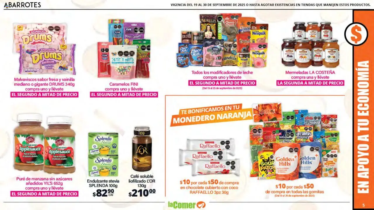 Nuevas ofertas de La Comer válidas en toda la República Mexicana desde el 19.09.2025. ¡Encuentra las mejores ofertas en La Comer - Folleto! | Página: 5 | Productos: Bolsa, Monedero, Manzana, Té