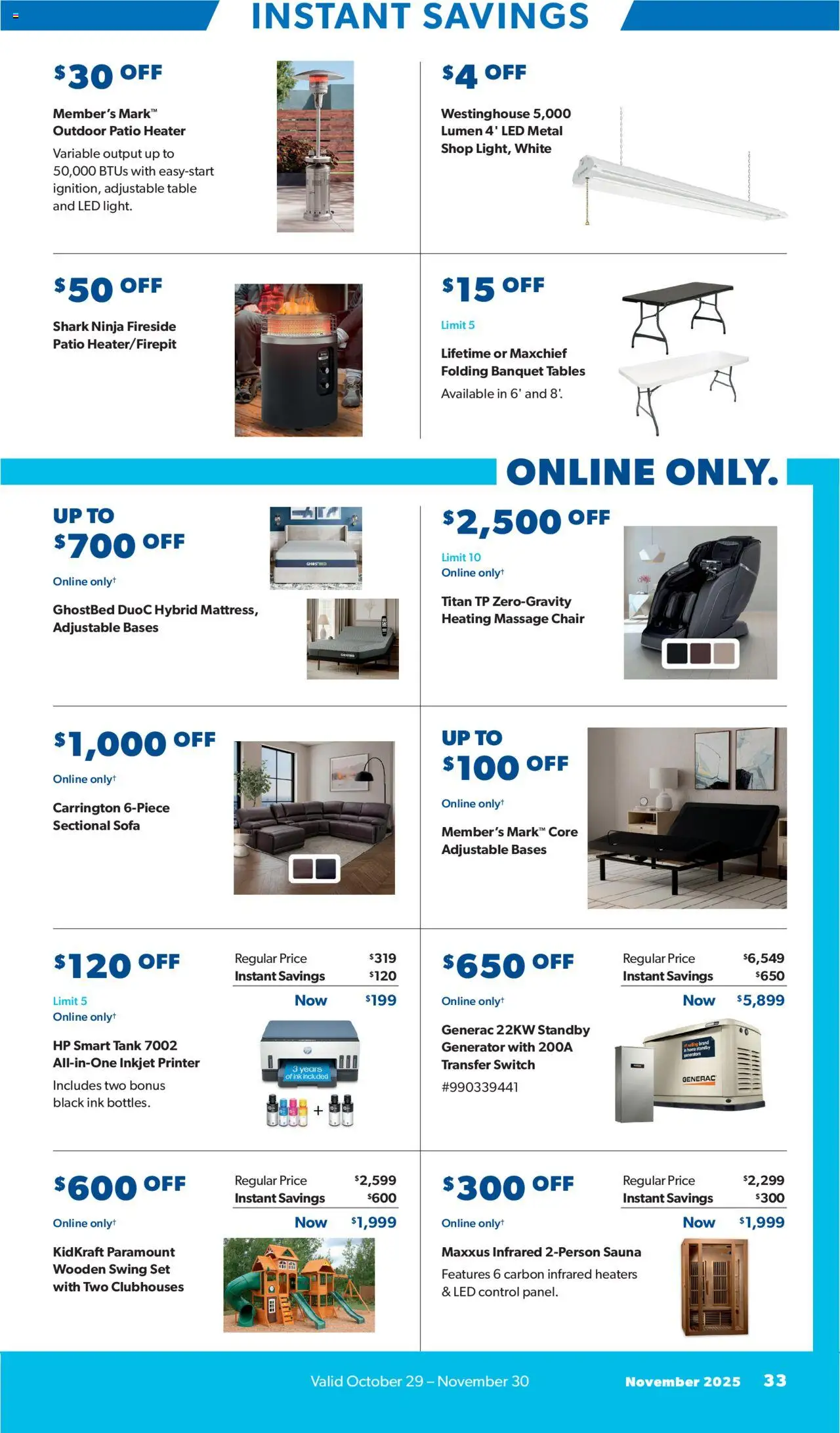 Sam's Club Black Friday - valid from 29.10.2025 | Page: 33 | Products: Sofa, Table, Chair, Switch