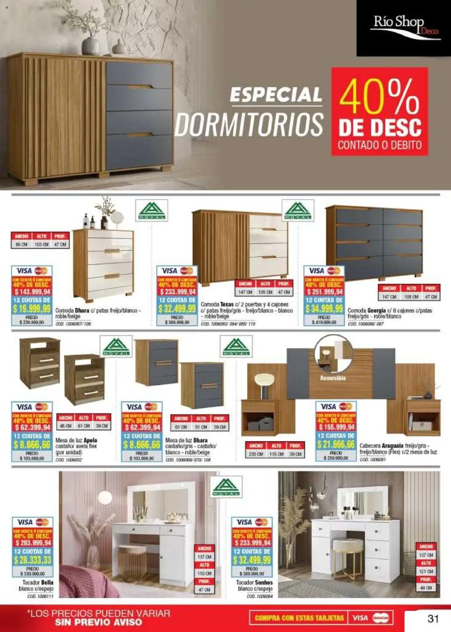 Río Shop Deco catálogo │ válido desde el 02.02.2026 | Página: 31 | Productos: Mesa de luz, Mesa