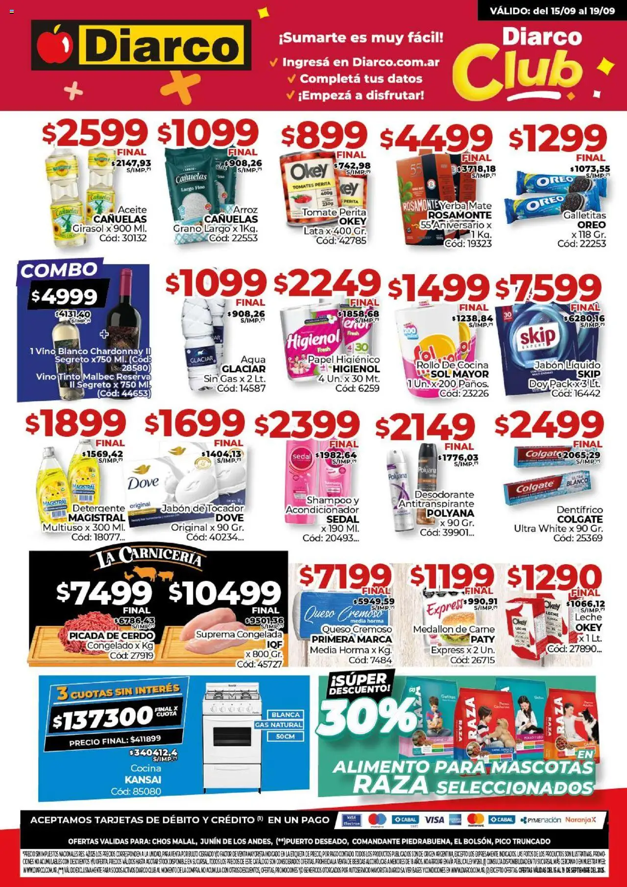 Diarco - Ofertas Pueblo Sur │ válido desde el 15.09.2025 | Página: 1 | Productos: Antitranspirante, Detergente, Agua, Arroz