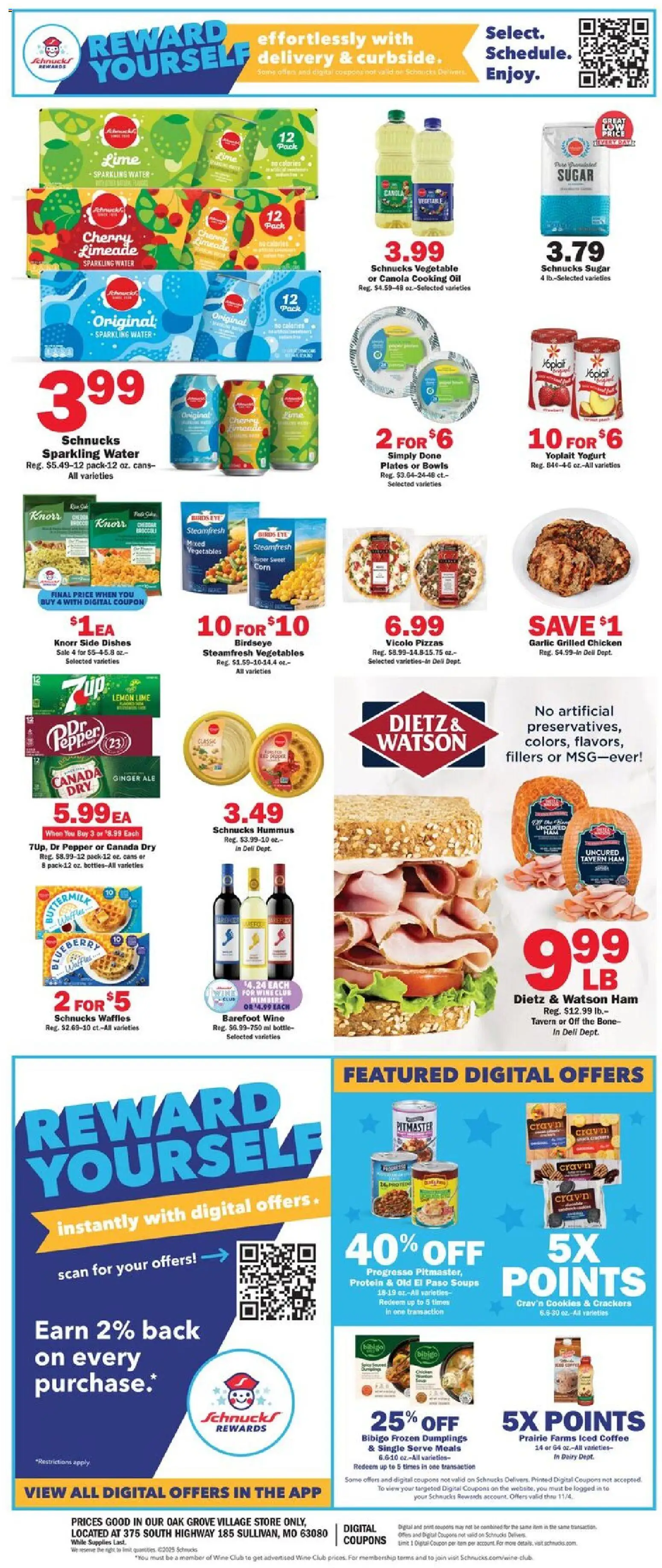 Schnucks Ad - valid from 29.10.2025 | Page: 2 | Products: Corn, Yogurt, Coffee, Ham