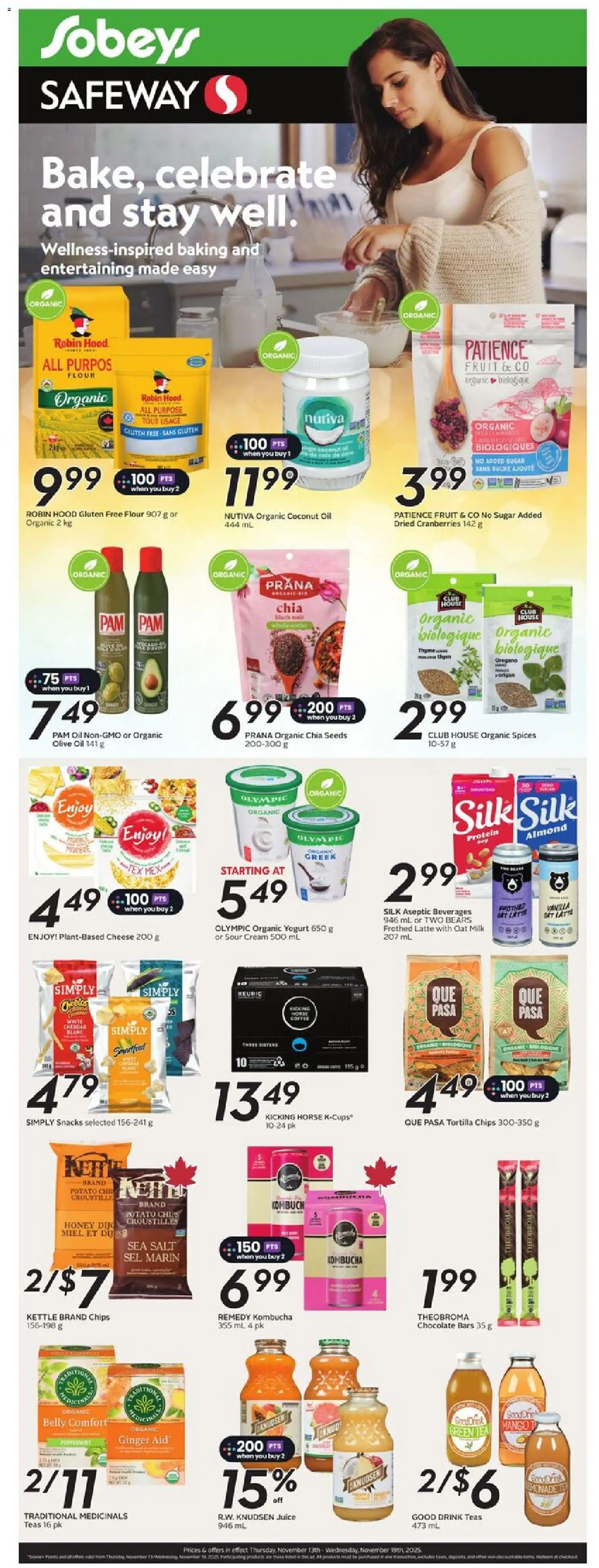 Safeway flyer valid from 13.11.2025 | Page: 20 | Products: Tea, Cream, Milk, Coffee