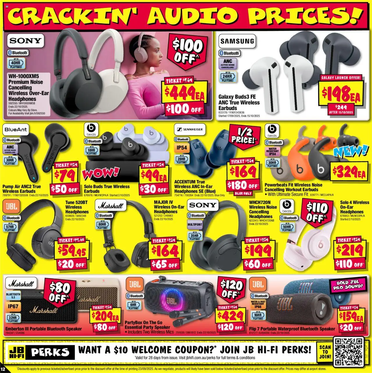 JB Hi-Fi catalogue - valid from 09.10.2025 | Page: 12 | Products: Bluetooth speaker, Headphones, Speaker, Portable