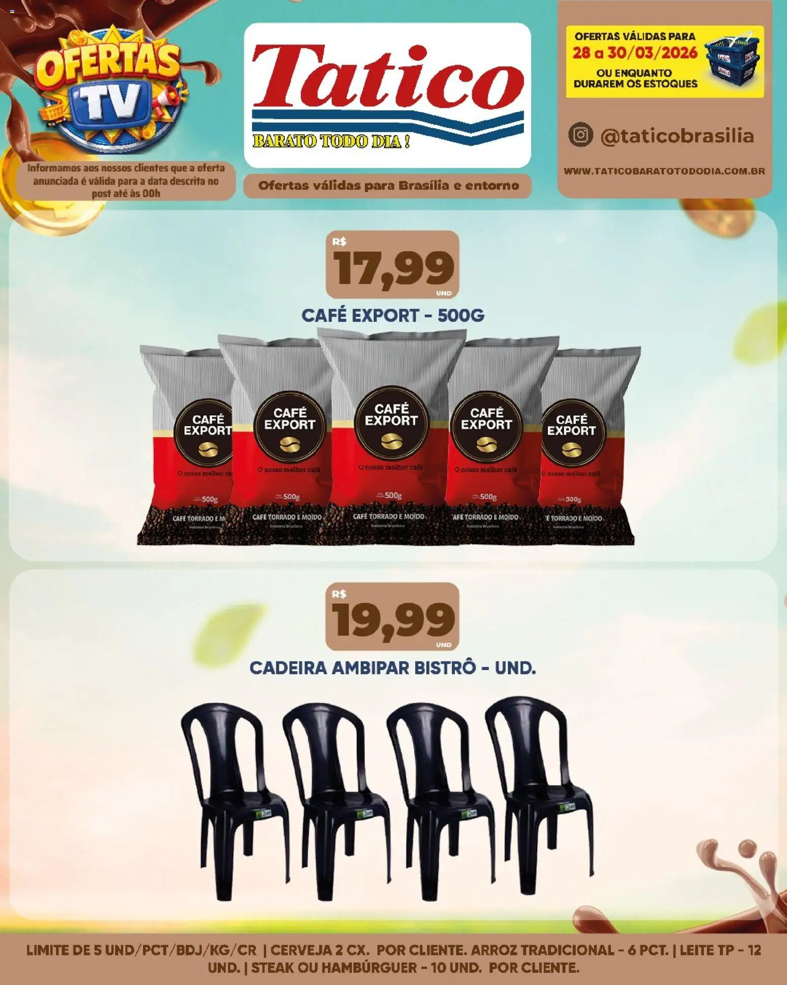 Tatico Folheto - válido de 30.03.2026 | Página: 11 | Produtos: Cadeira, Leite, Café, Arroz