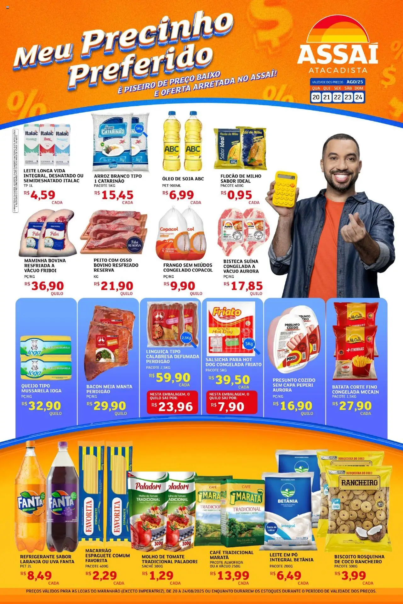 Assaí Atacadista Folheto - válido de 20.08.2025 | Página: 1 | Produtos: Espaguete, Maminha, Friato, Mussarela