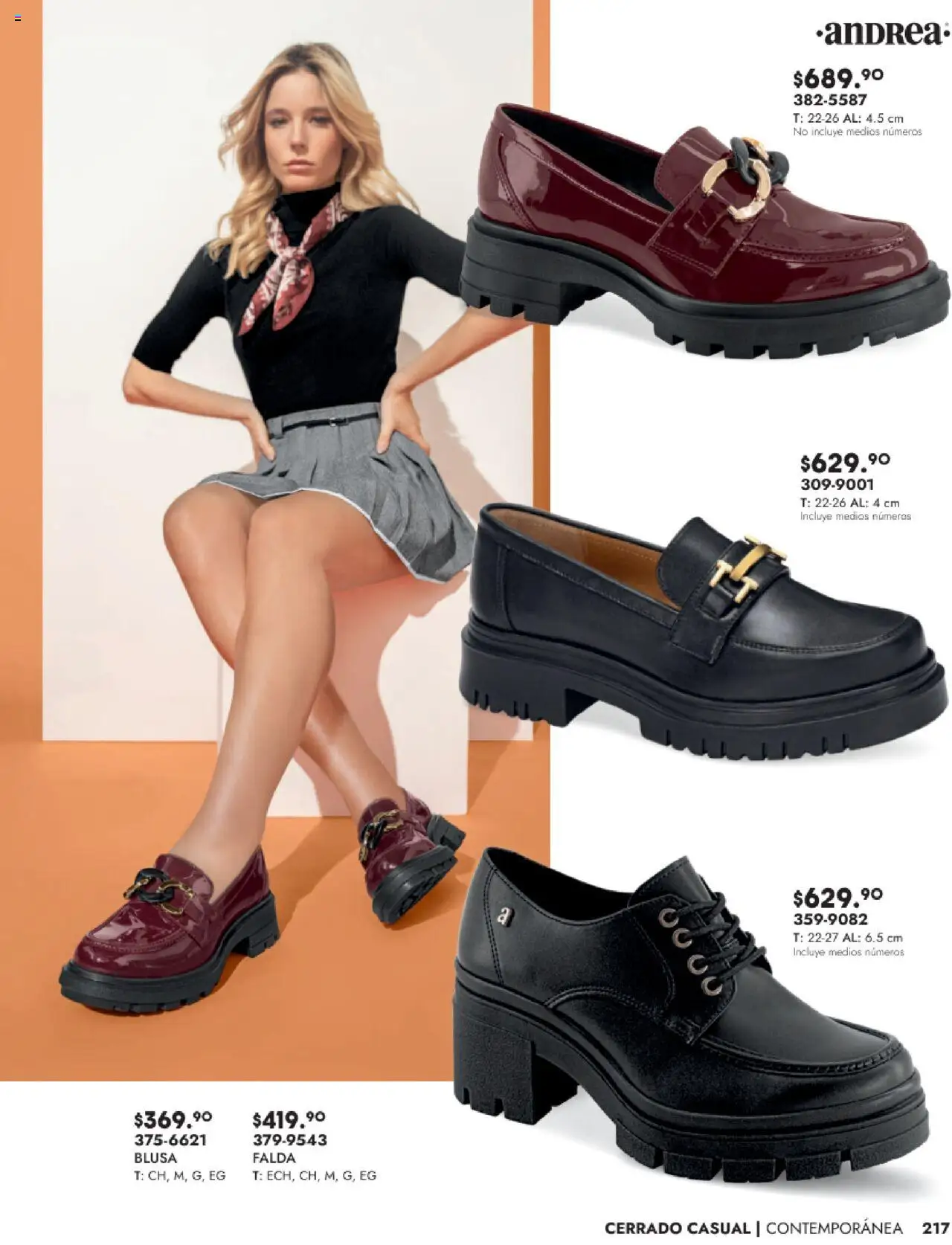 Nuevas ofertas de Andrea válidas en toda la República Mexicana desde el 24.08.2025. ¡Encuentra las mejores ofertas en Andrea - Catálogo Calzado Dama! | Página: 217 | Productos: Blusa, Falda