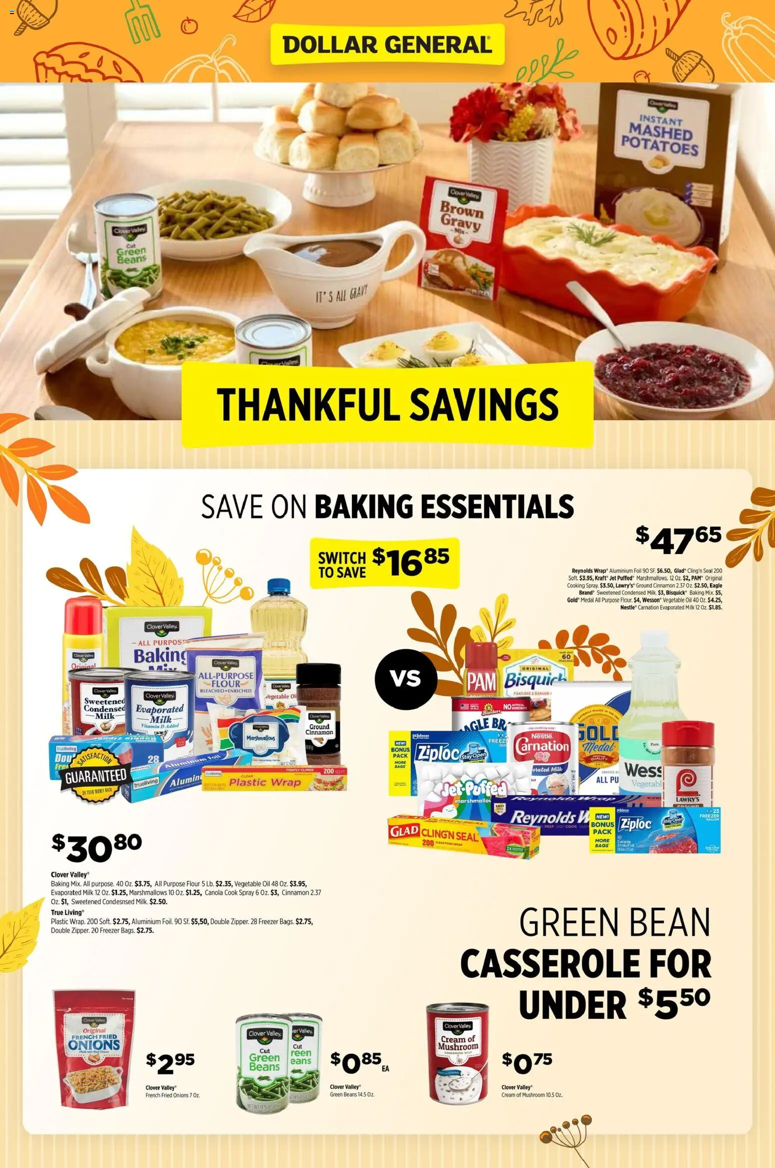 Dollar General  Switch to Save with DG Brands - valid from 02.11.2025 | Page: 1 | Products: Vitamin, Milk, Oil, Freezer