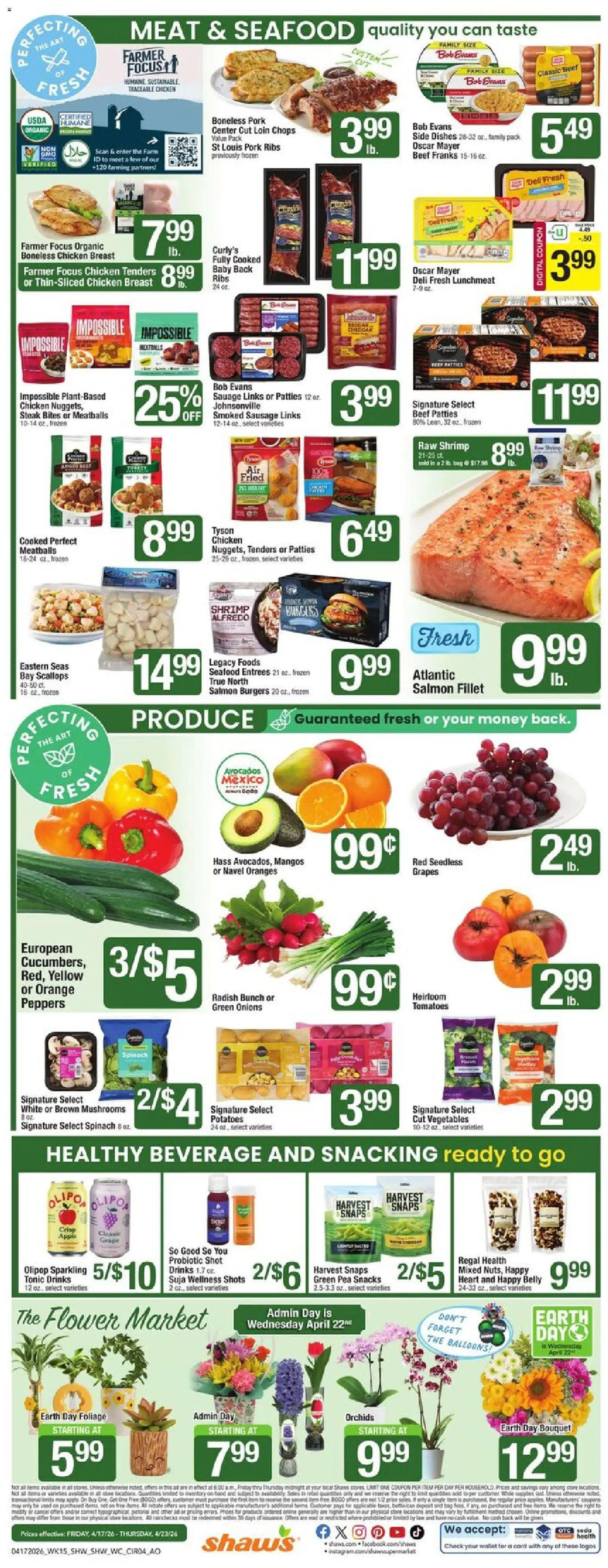 Shaw's Weekly Ad - NH - valid from 17.04.2026 | Page: 4 | Products: Tomatoes, Beef, Vegetables, Wallet