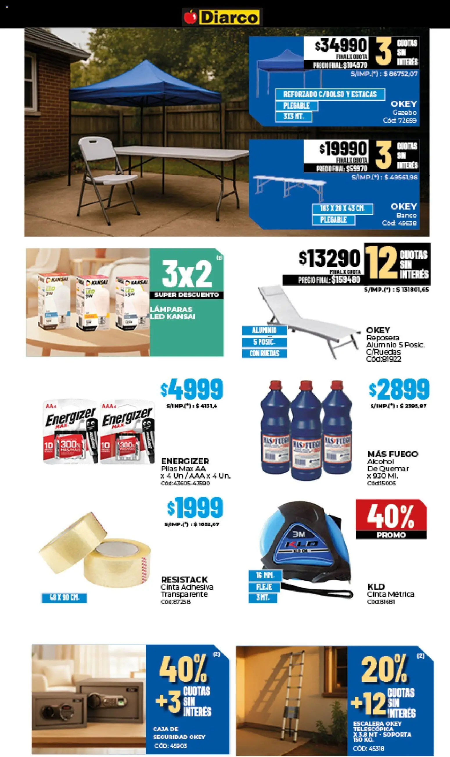 Diarco ofertas │ válido desde el 22.12.2025 | Página: 22 | Productos: Reposera, Cinta métrica, Escalera, Gazebo