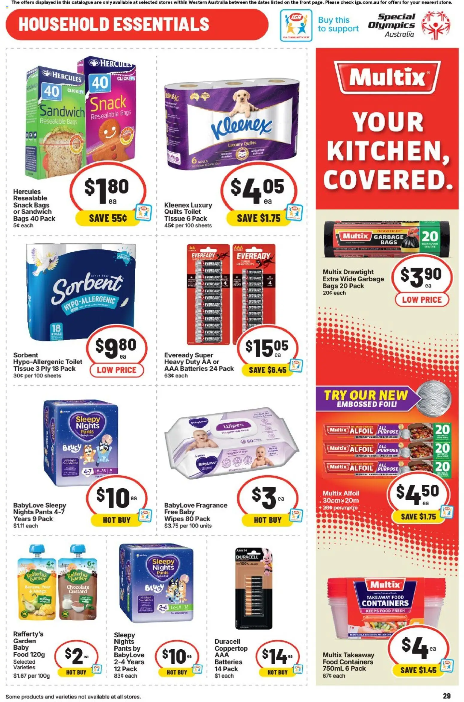 IGA catalogue - valid from 29.04.2026 | Page: 29 | Products: Household, Chocolate, Pear, Batteries
