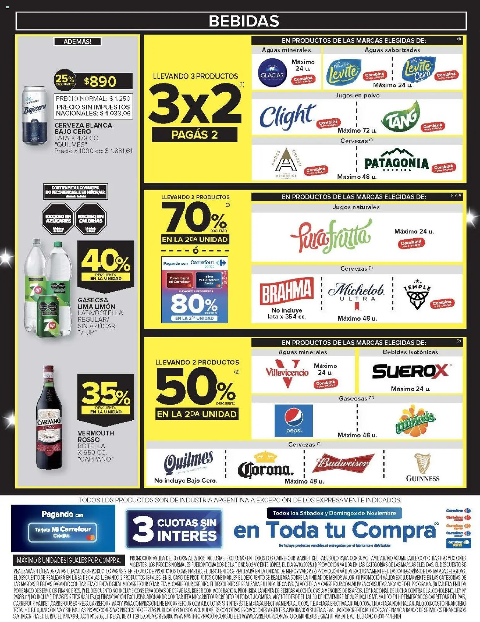 Carrefour - Ofertas - Chubut │ válido desde el 31.10.2025 | Página: 24 | Productos: Botella, Banco, Polvo, Cerveza