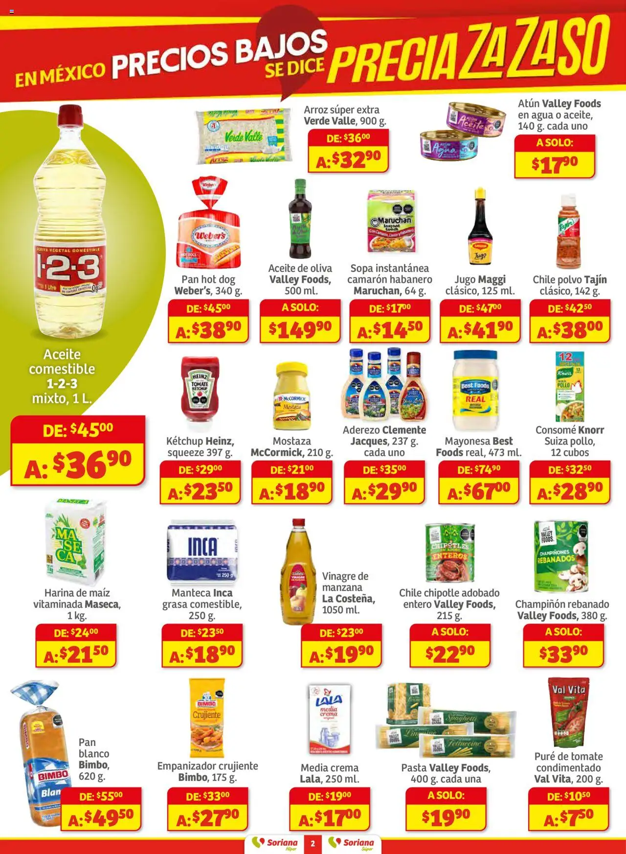 Nuevas ofertas de Soriana válidas en toda la República Mexicana desde el 16.10.2025. ¡Encuentra las mejores ofertas en Soriana - Preciazazaso Híper: Frontera BCN, Son! | Página: 2 | Productos: Maíz, Harina, Aderezo, Tomate