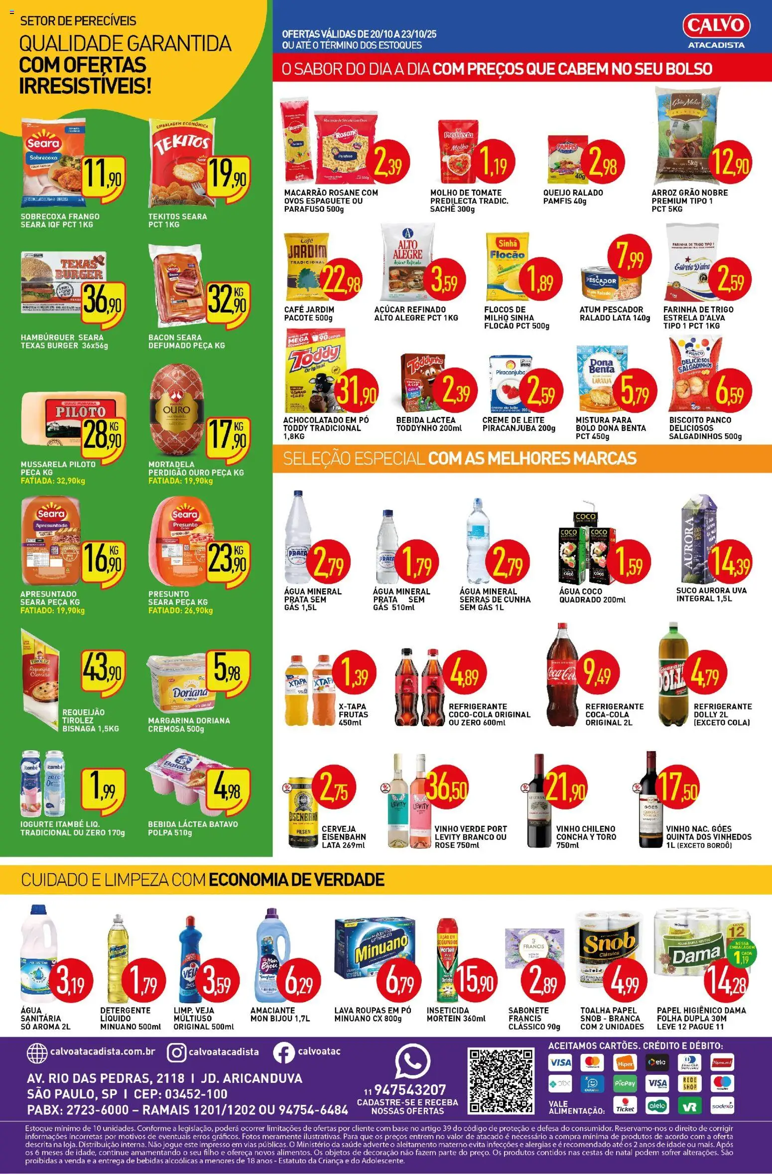 Calvo Atacadista Folheto - válido de 20.10.2025 | Página: 2 | Produtos: Espaguete, Mortadela, Roupas, Creme de leite