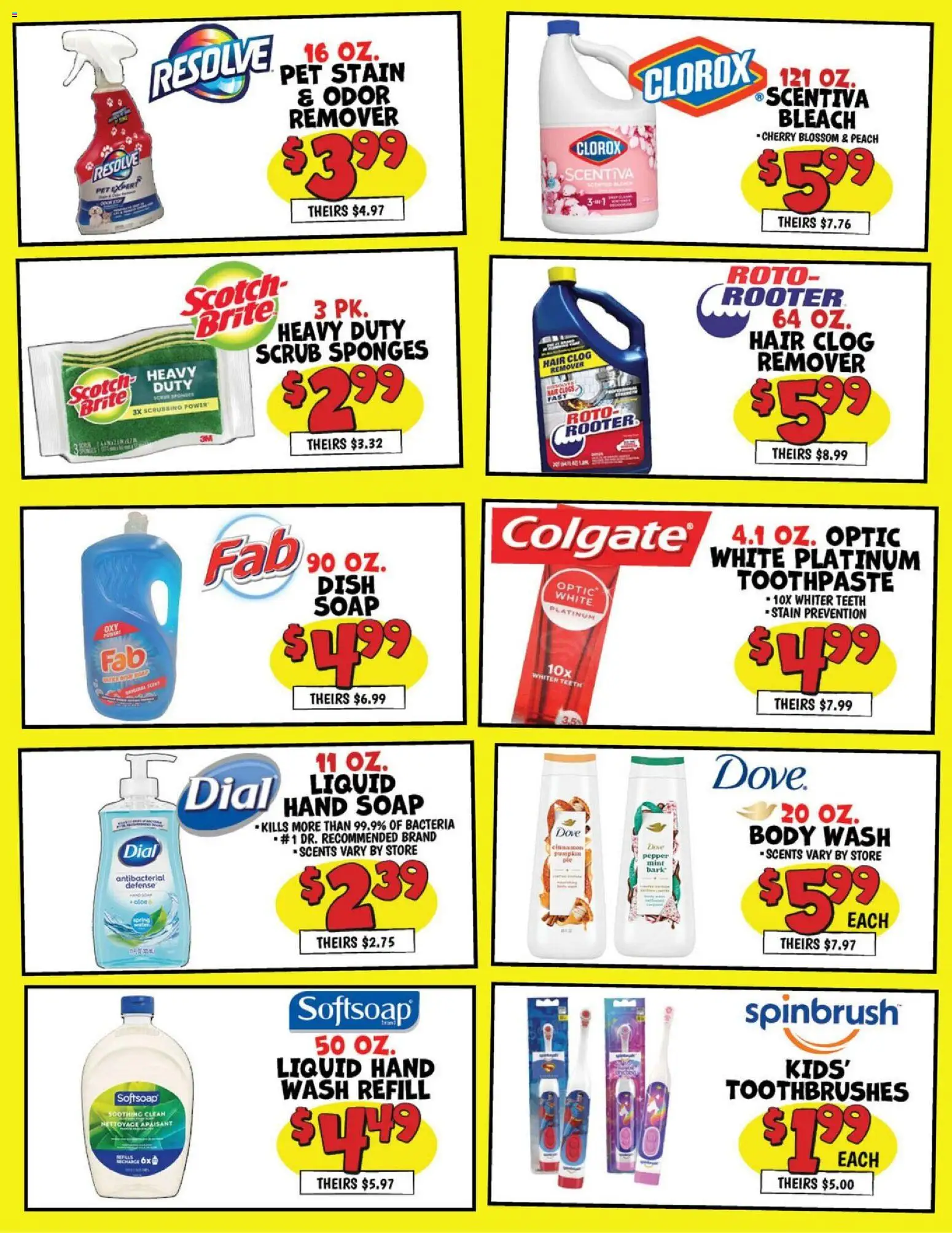 Ollie's Ad - valid from 17.04.2026 | Page: 2 | Products: Toothpaste, Body Wash, Pepper, Peach